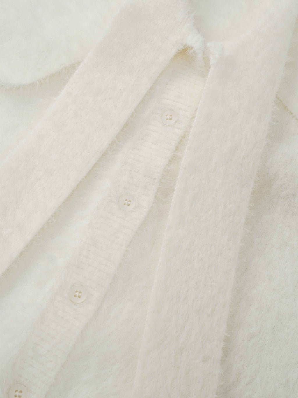 Mohair Shawl Collar Cardigan-Cream
