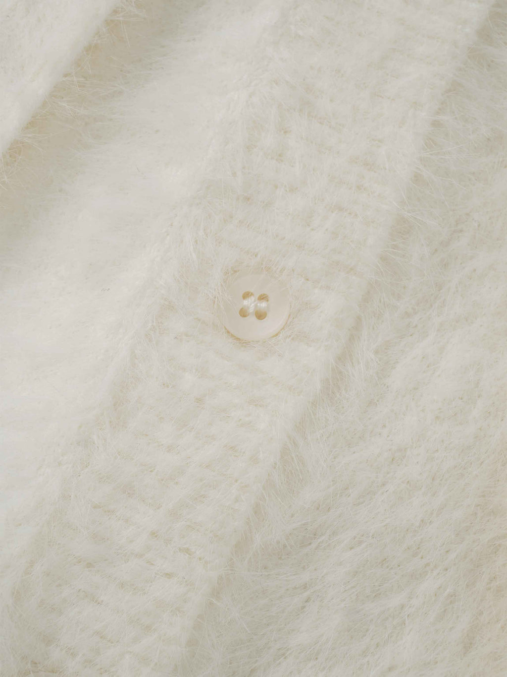Mohair Shawl Collar Cardigan-Cream