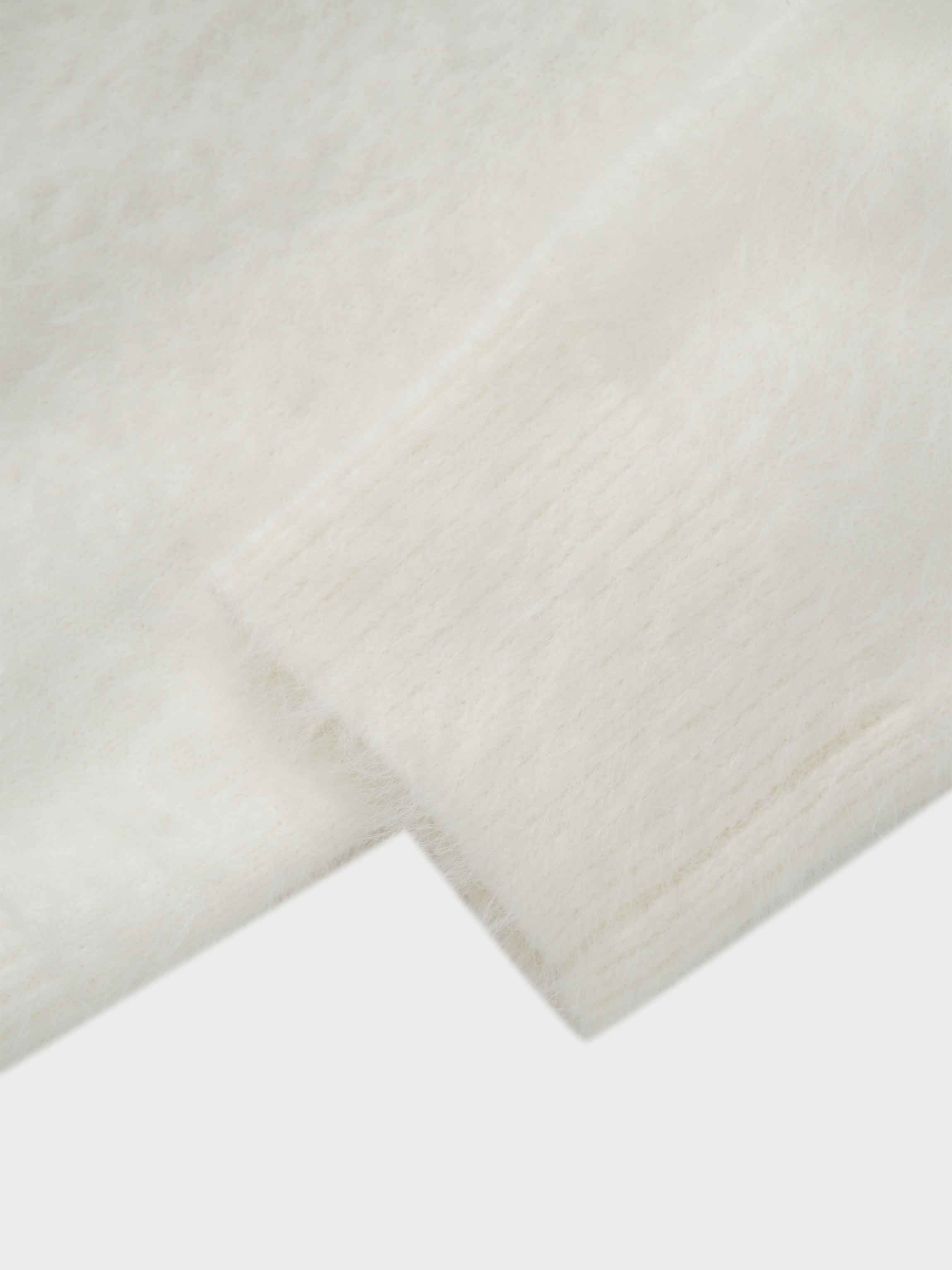 Mohair Shawl Collar Cardigan-Cream