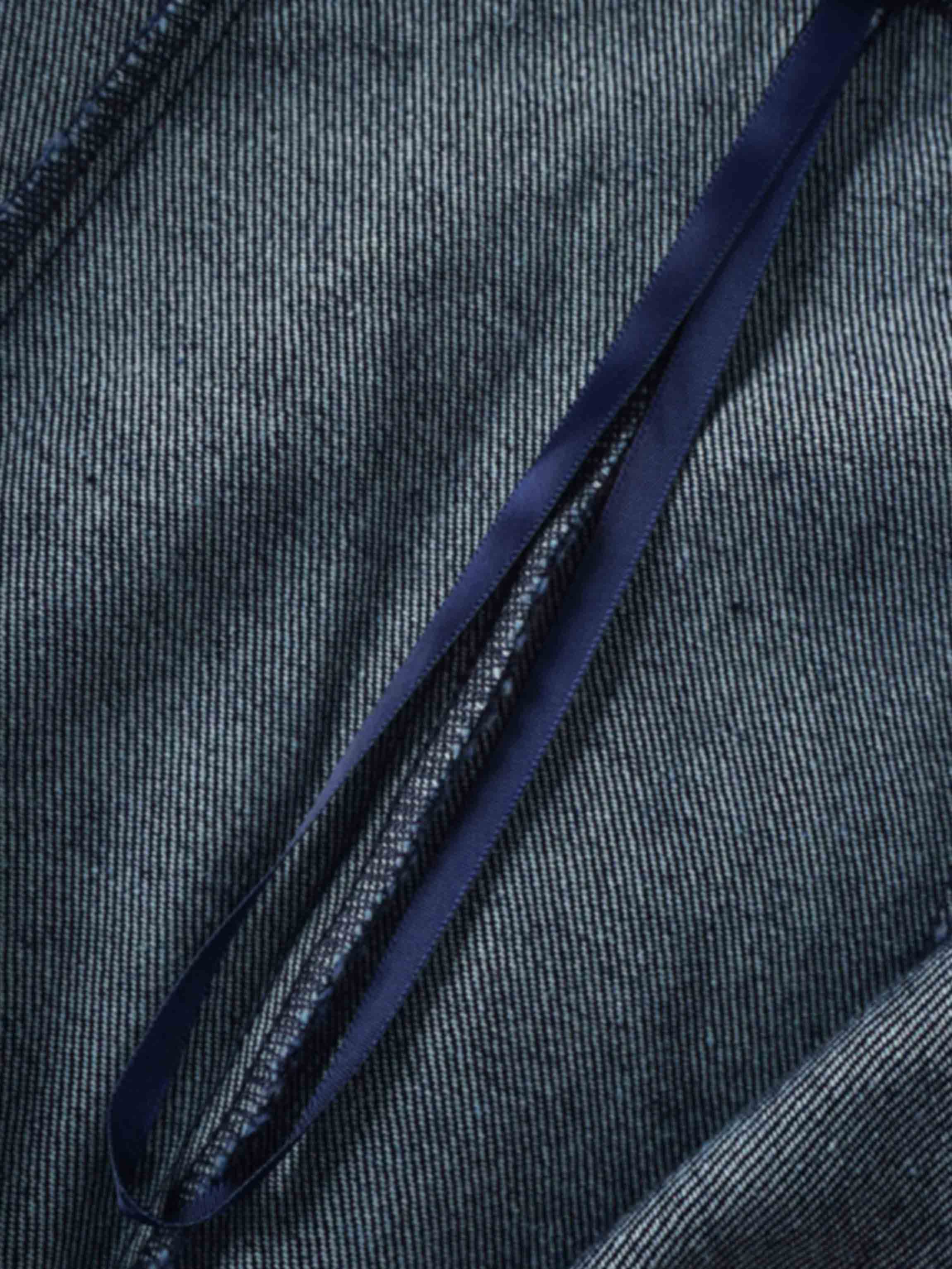 Tailored Seamed Denim Skirt-Blue