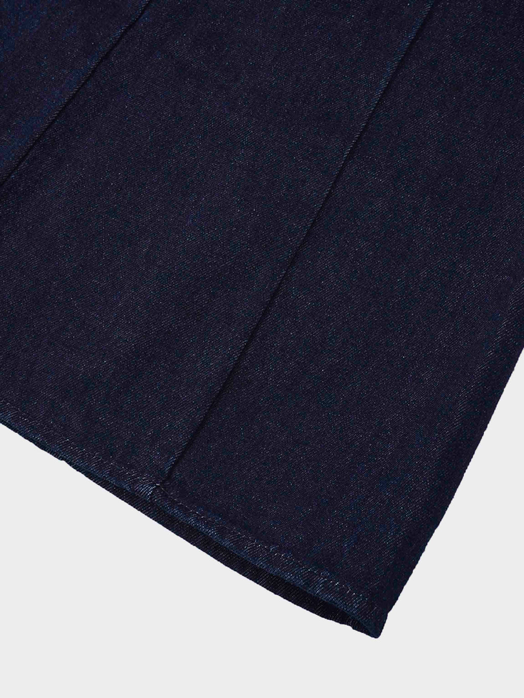 Tailored Seamed Denim Skirt-Blue