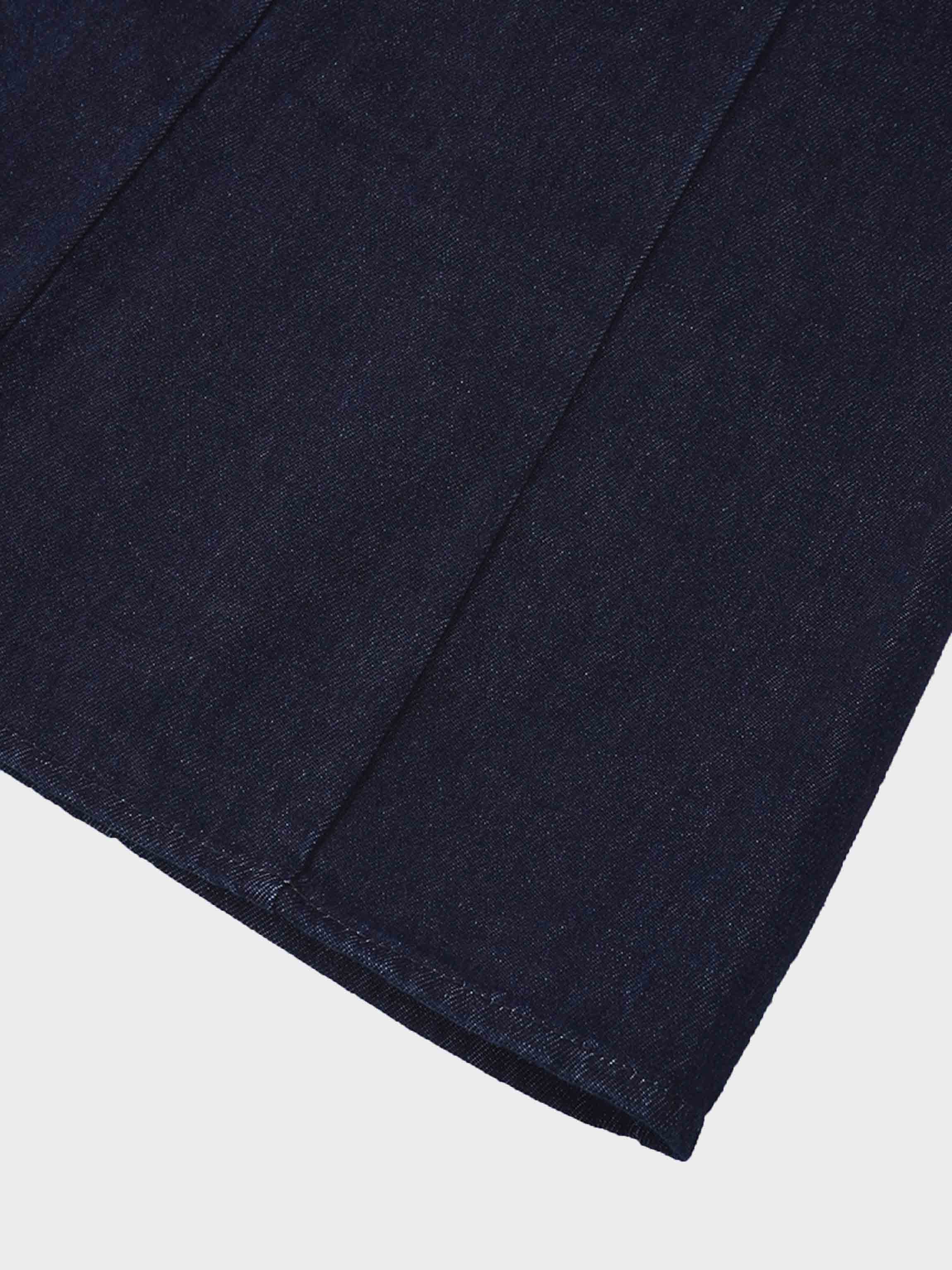 Tailored Seamed Denim Skirt-Blue