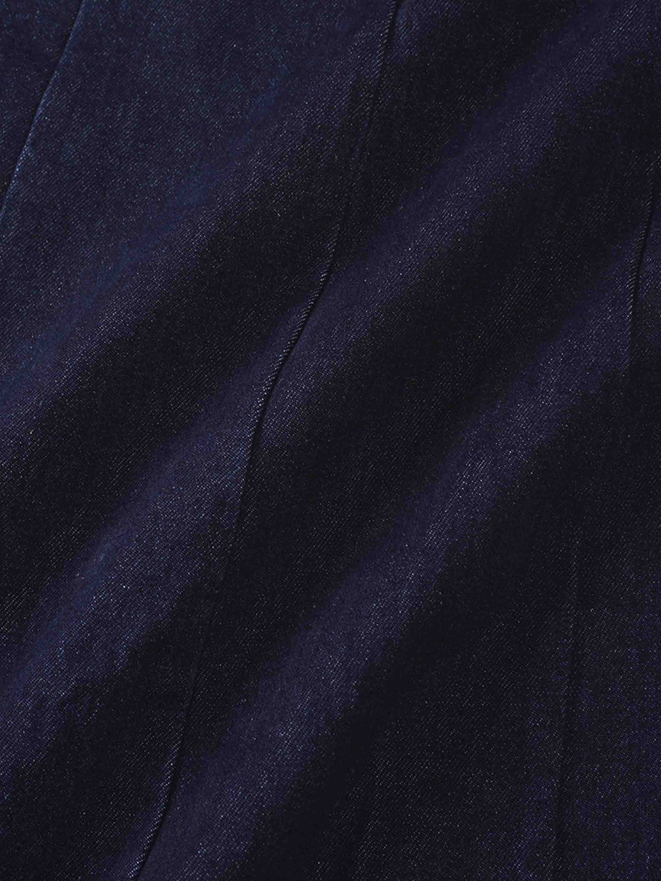 Tailored Seamed Denim Skirt-Blue