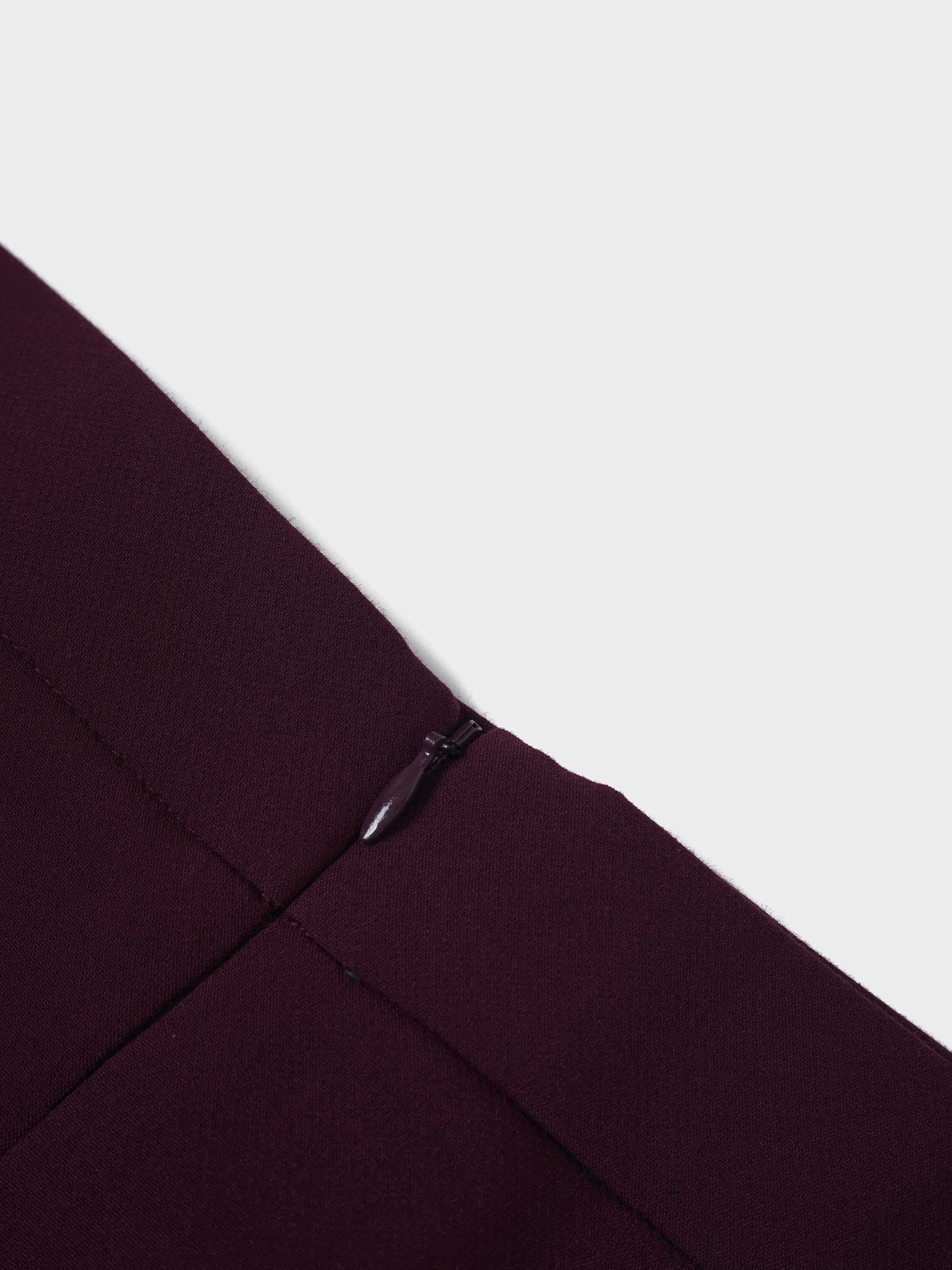 V Paneled Maxi Skirt-Burgundy