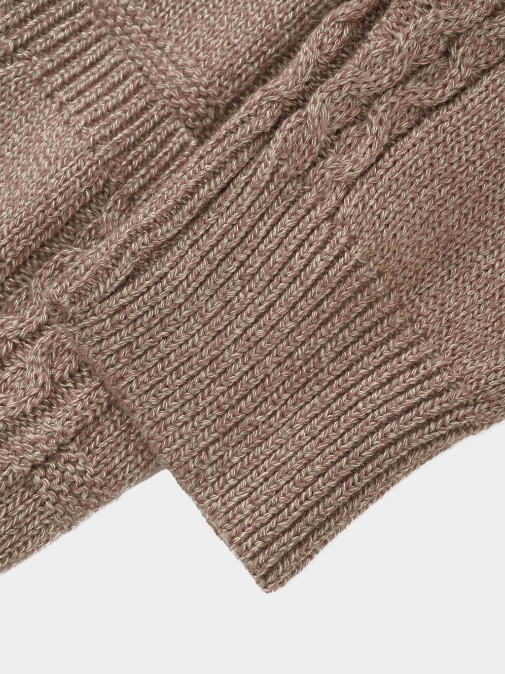 Cable Design Cardigan-Heathered Camel