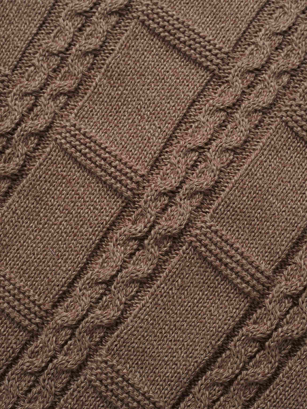 Cable Design Cardigan-Heathered Camel