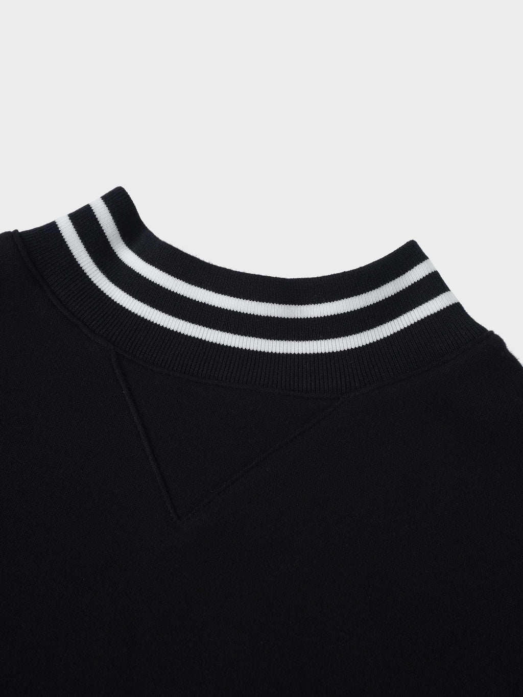 Striped High Neck Sweatshirt-Black/White