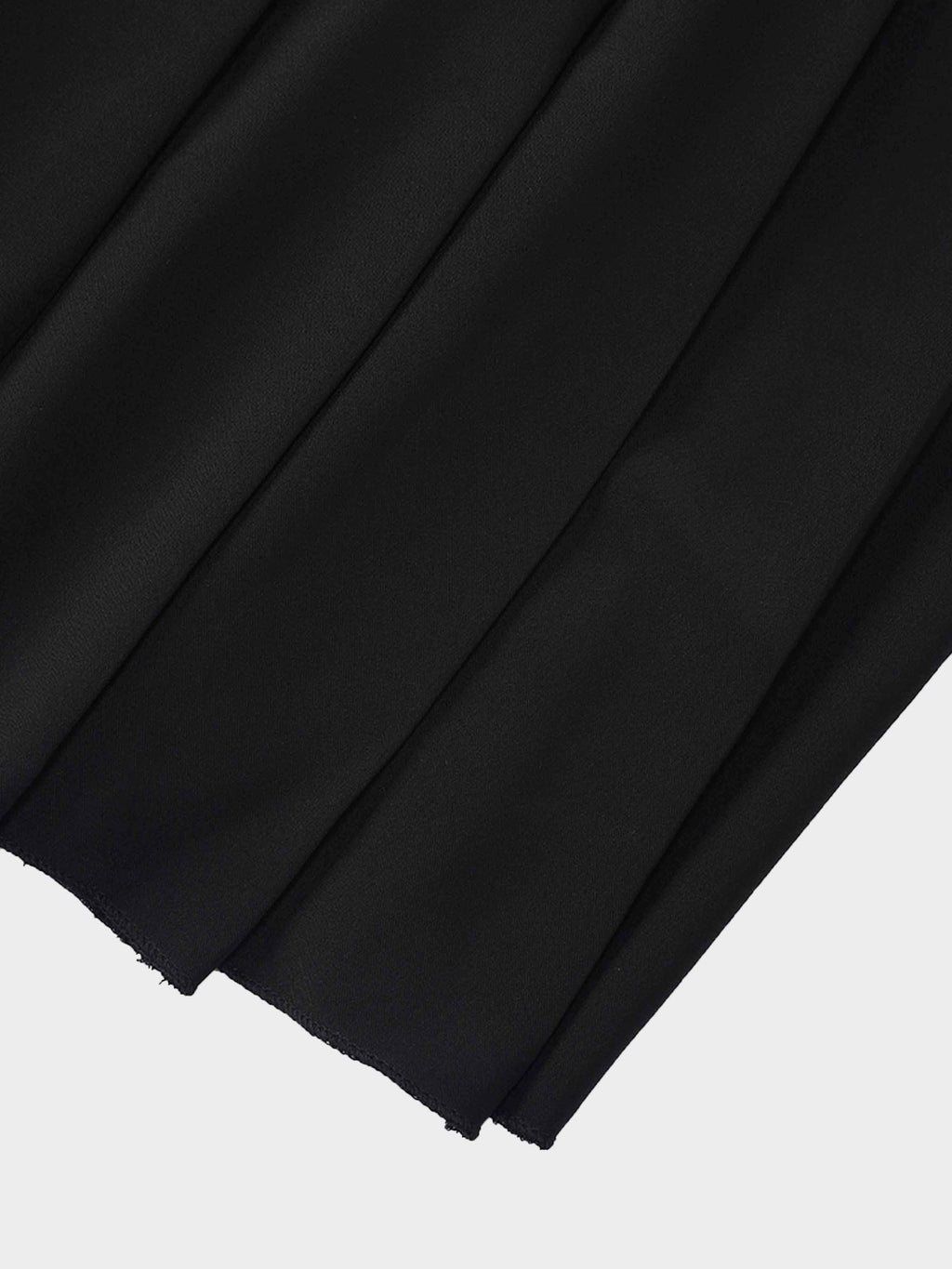 Side Button Pleat Dress-Black