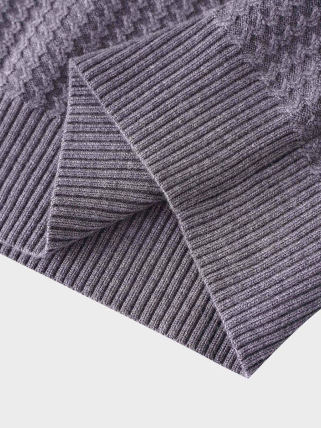 Waffle Wave Sweater- Solid Grey