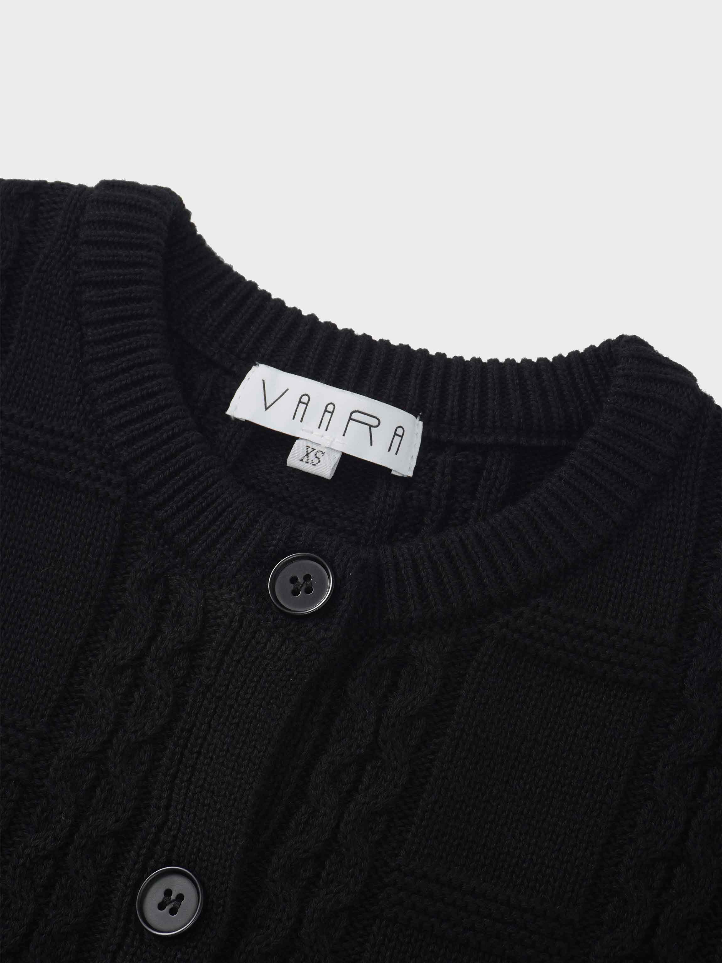 Cable Design Cardigan-Black