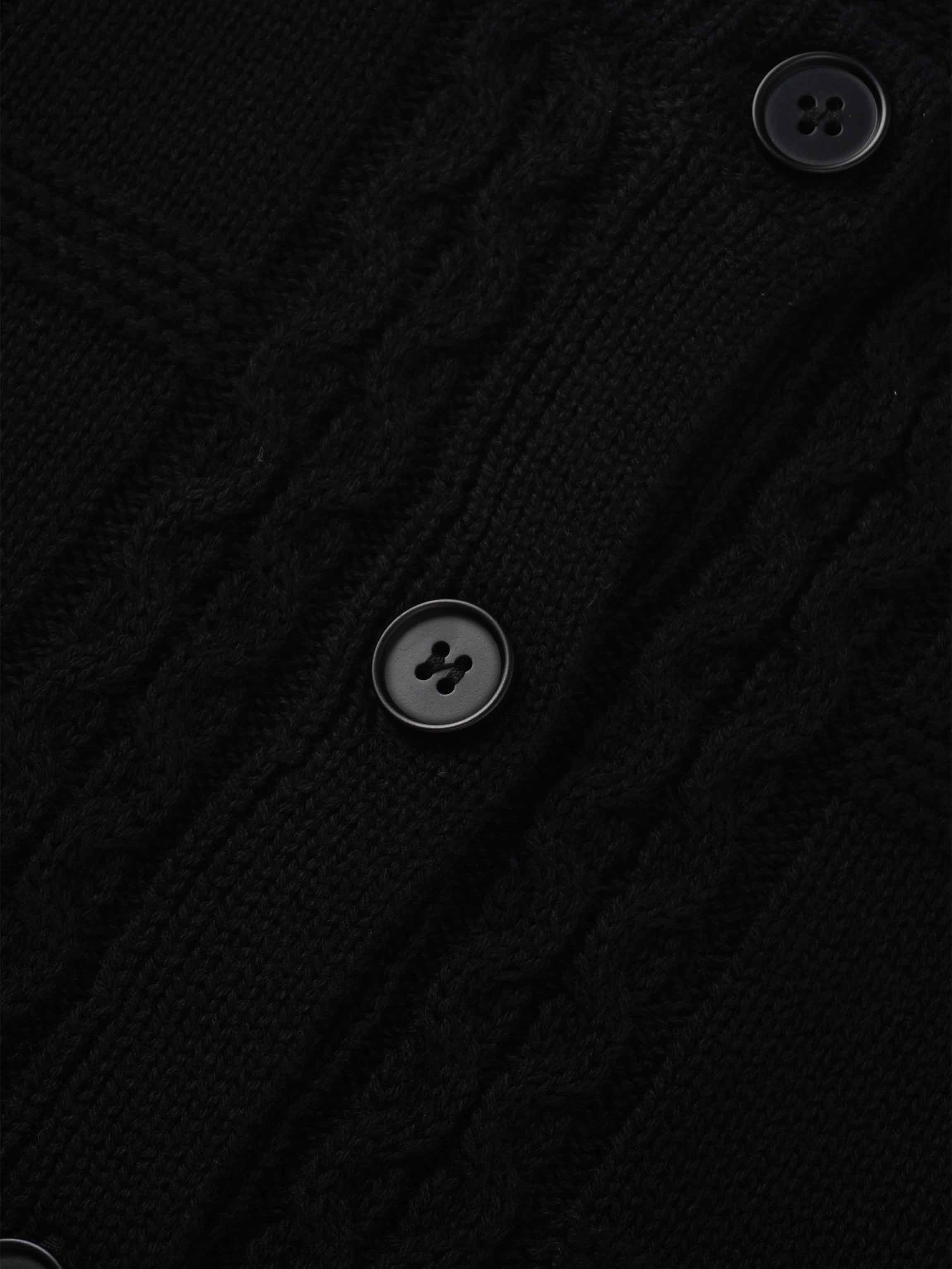 Cable Design Cardigan-Black