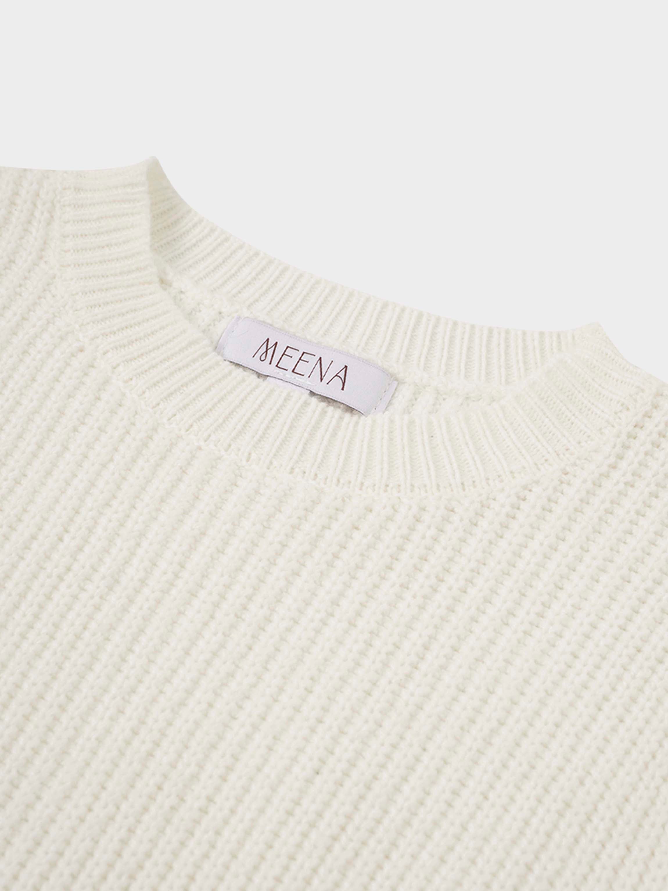Puff Sleeve Sweater-Cream