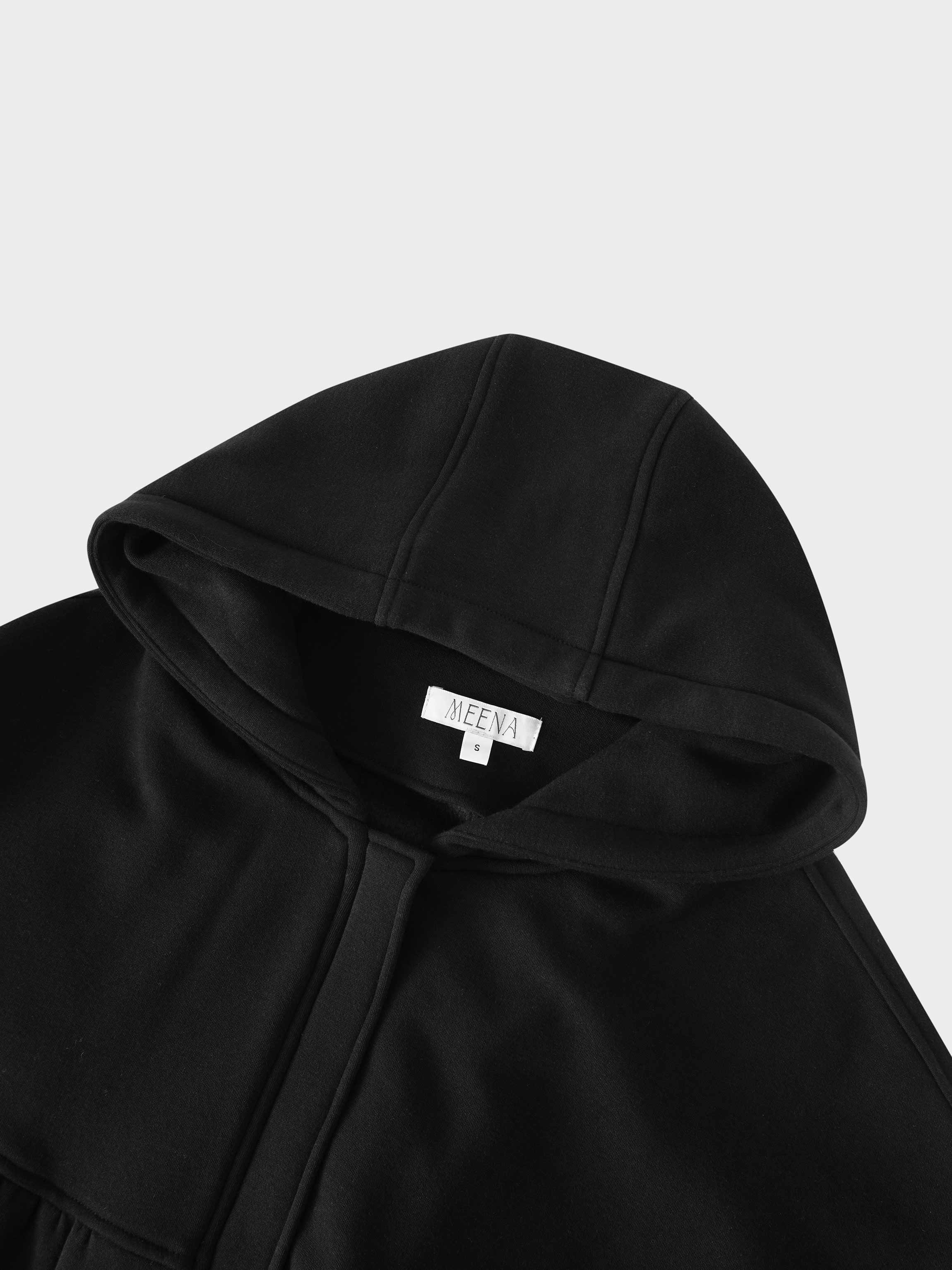 Bubble Sweatershirt Jacket-Black