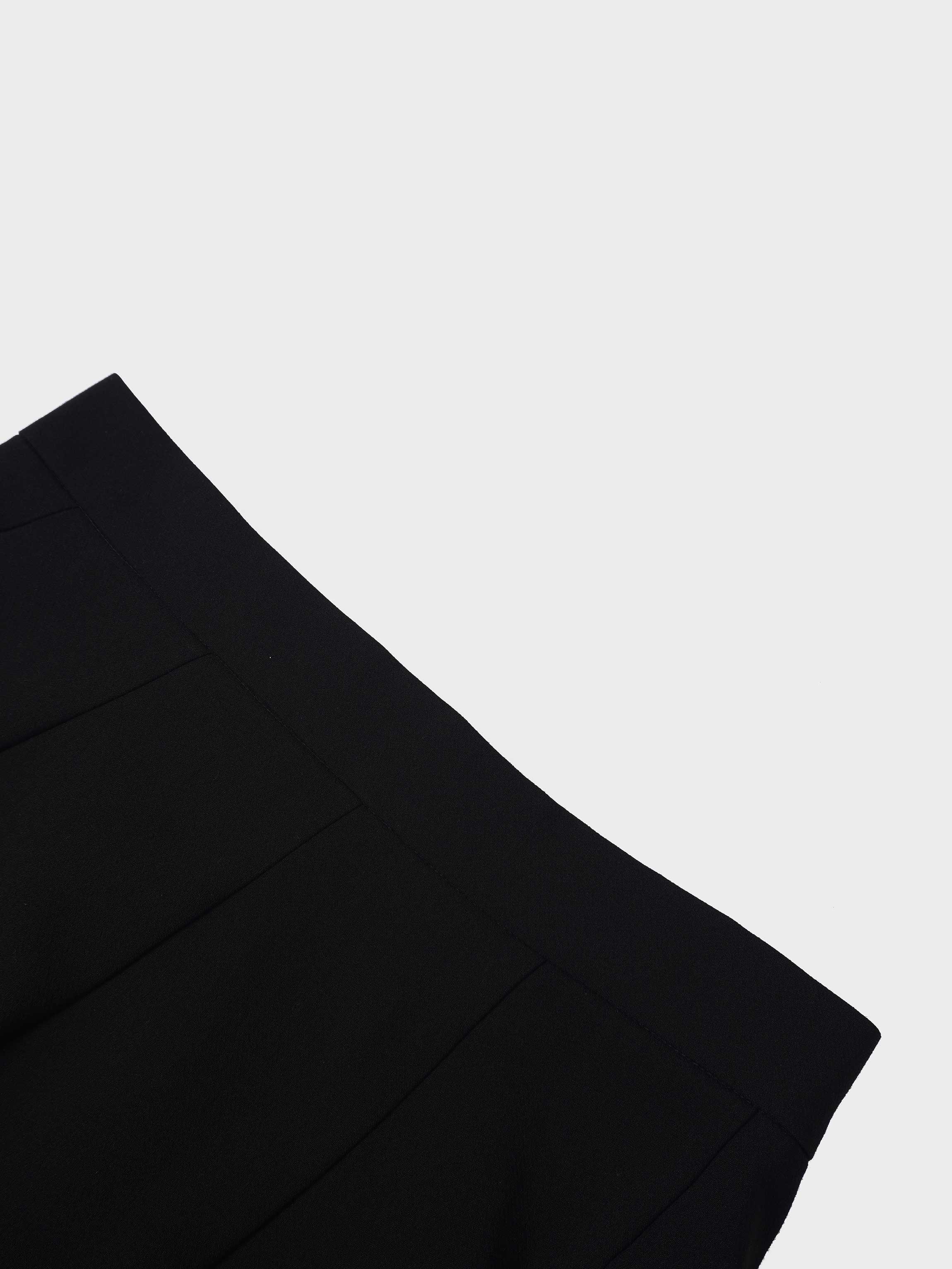 V Paneled Maxi Skirt-Black