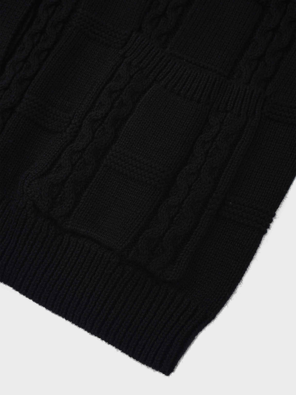 Cable Design Cardigan-Black
