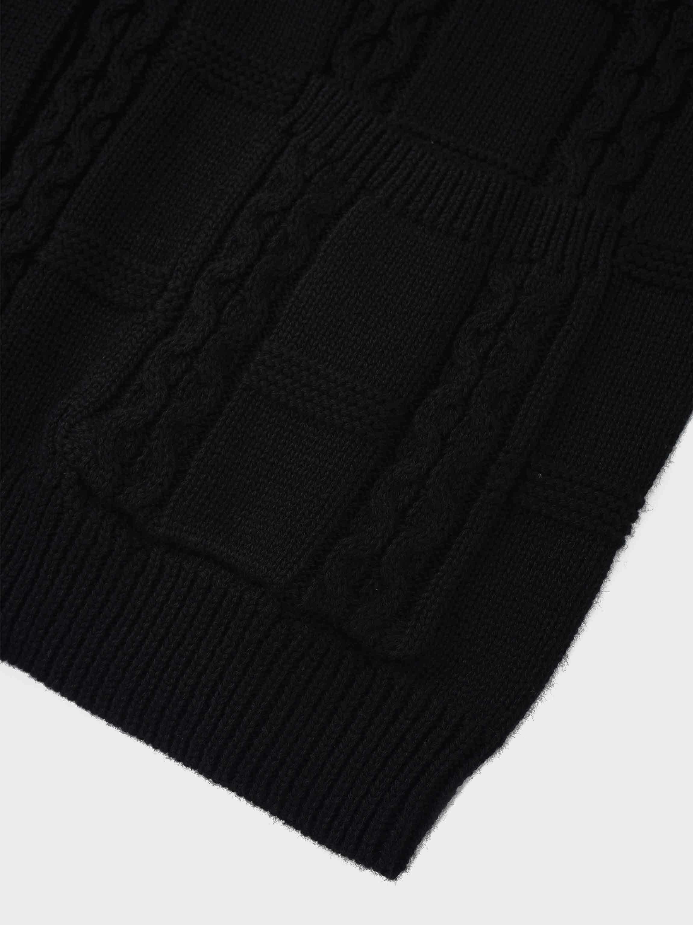 Cable Design Cardigan-Black