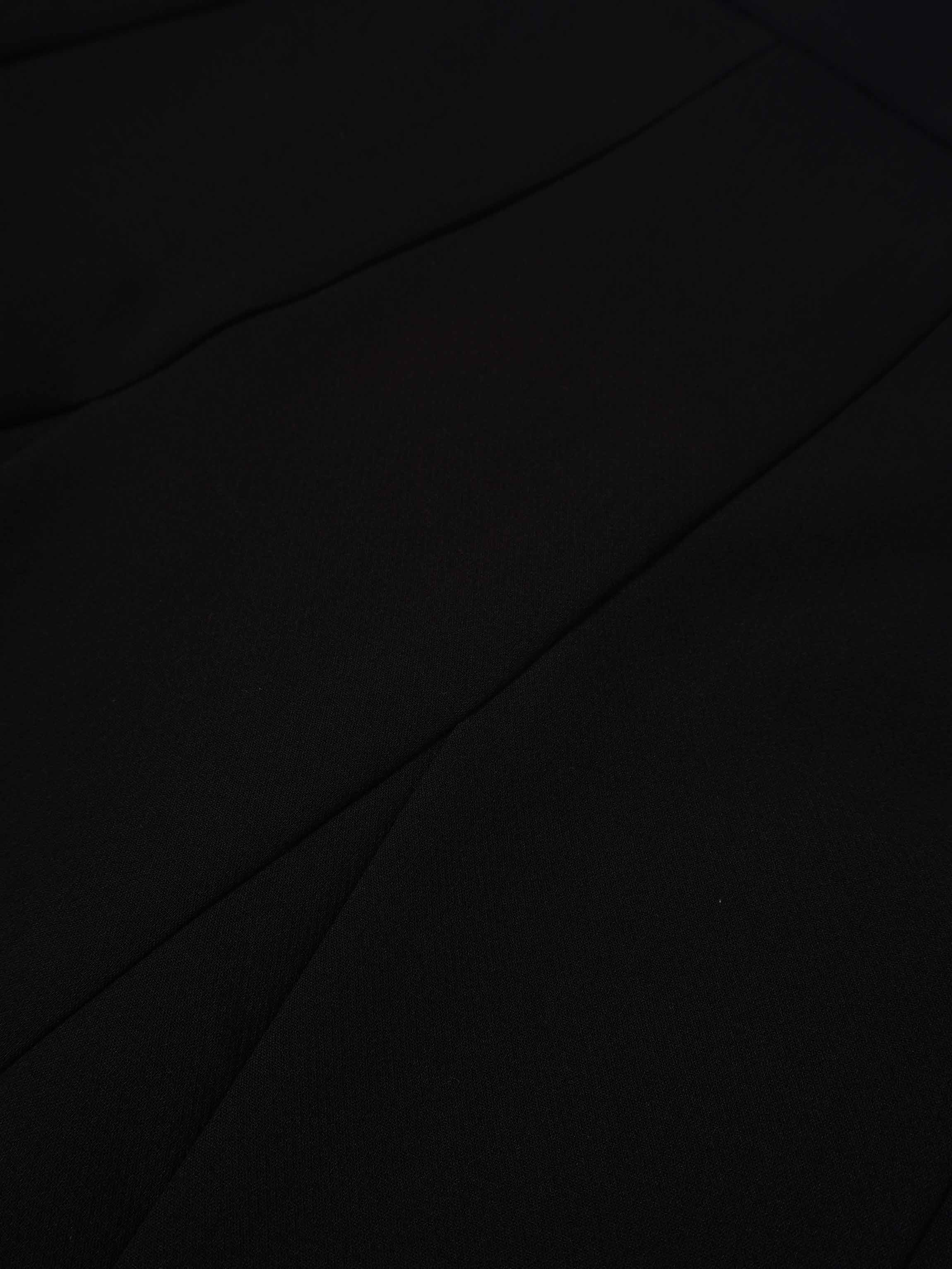 V Paneled Maxi Skirt-Black