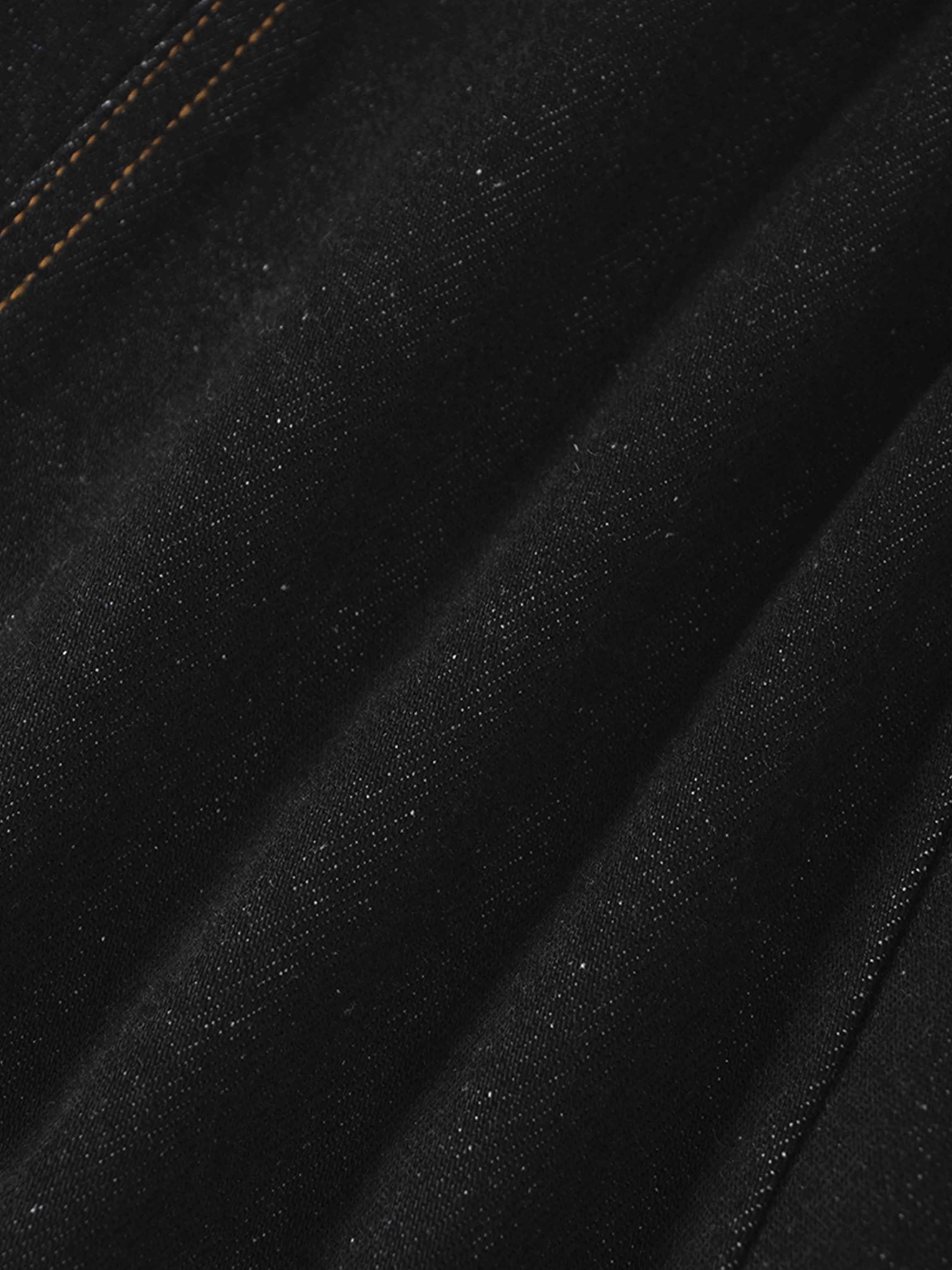 Seamed Full Circle Denim Skirt-Black