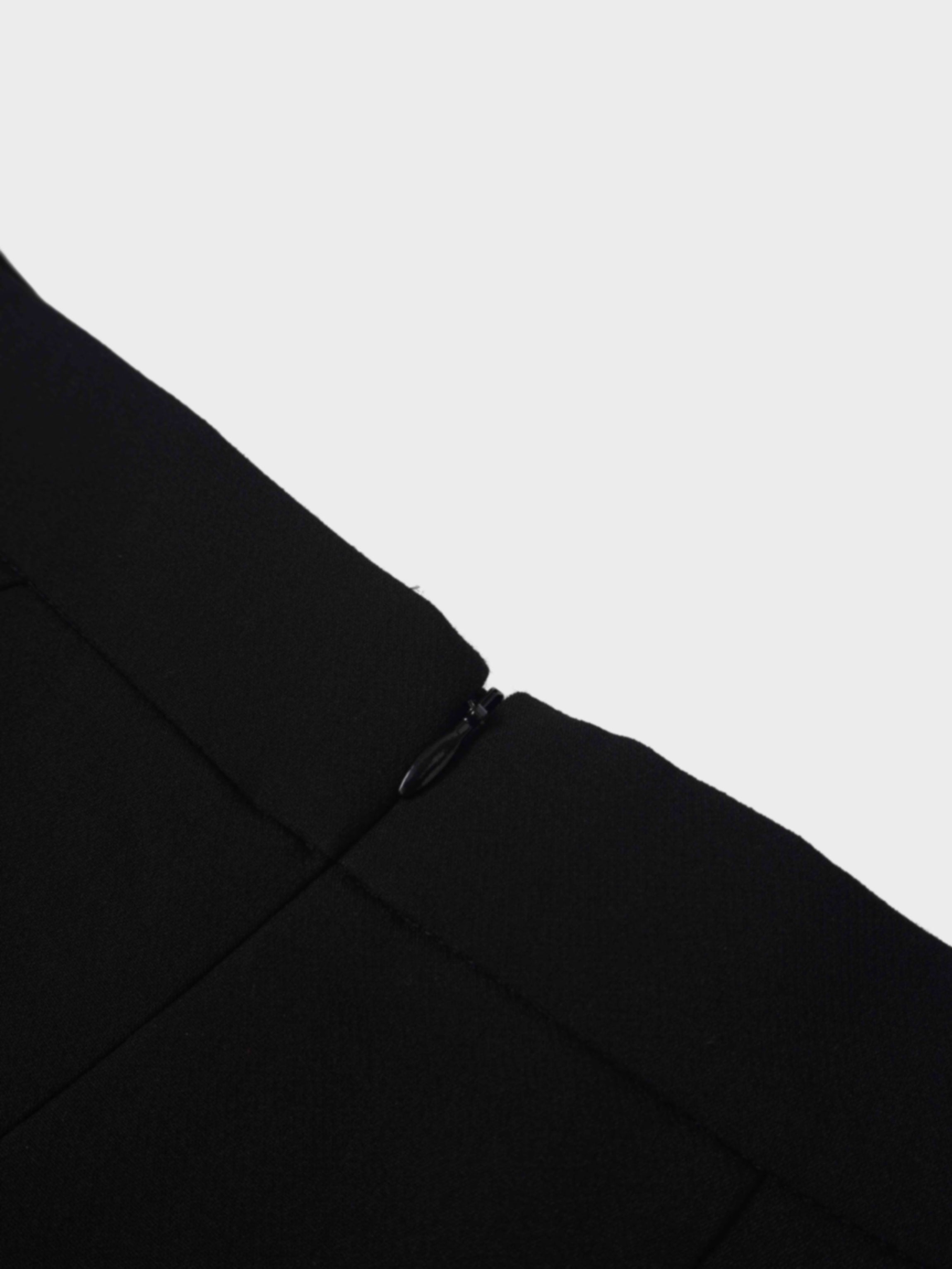 V Paneled Maxi Skirt-Black