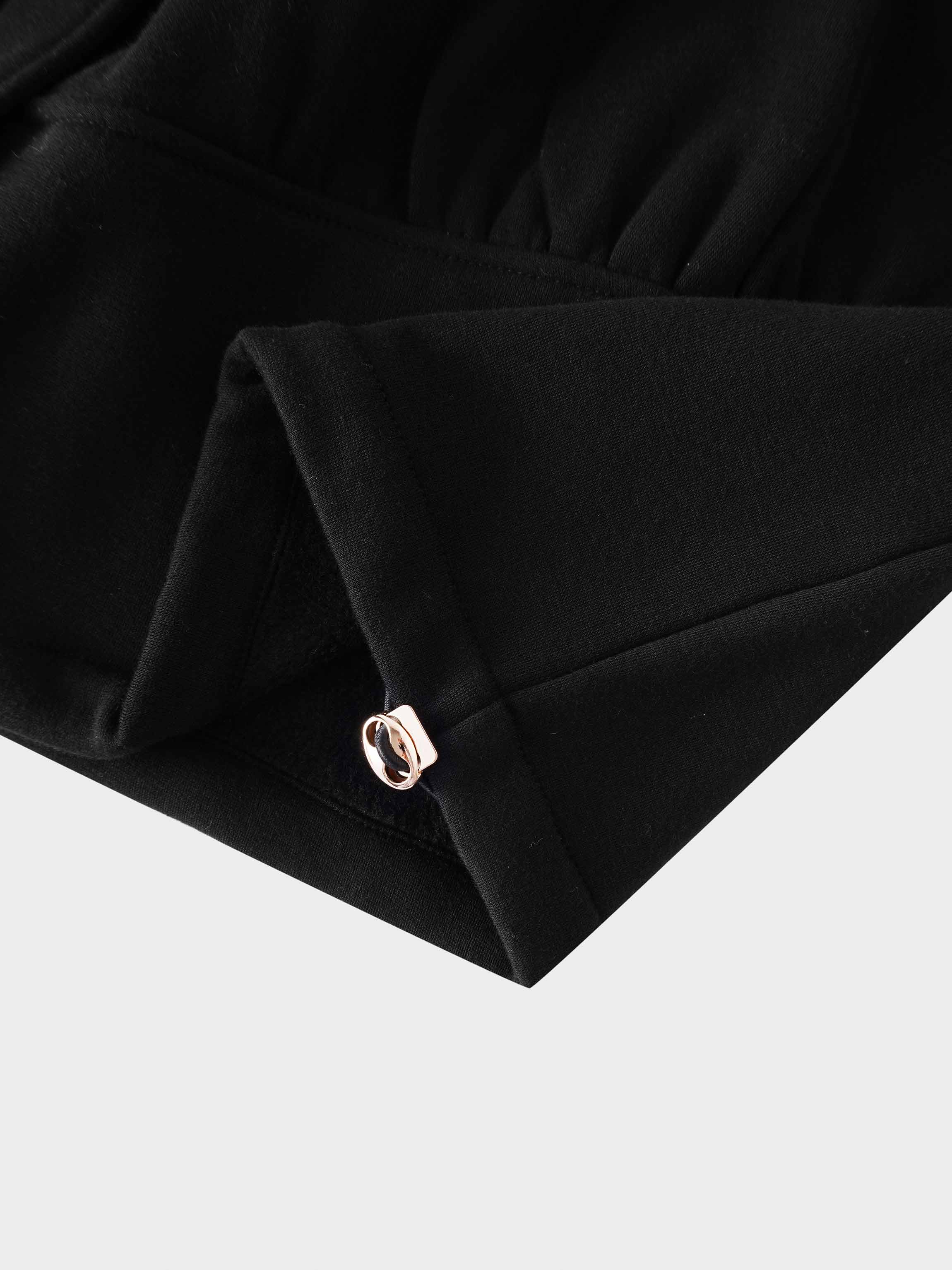 Bubble Sweatershirt Jacket-Black