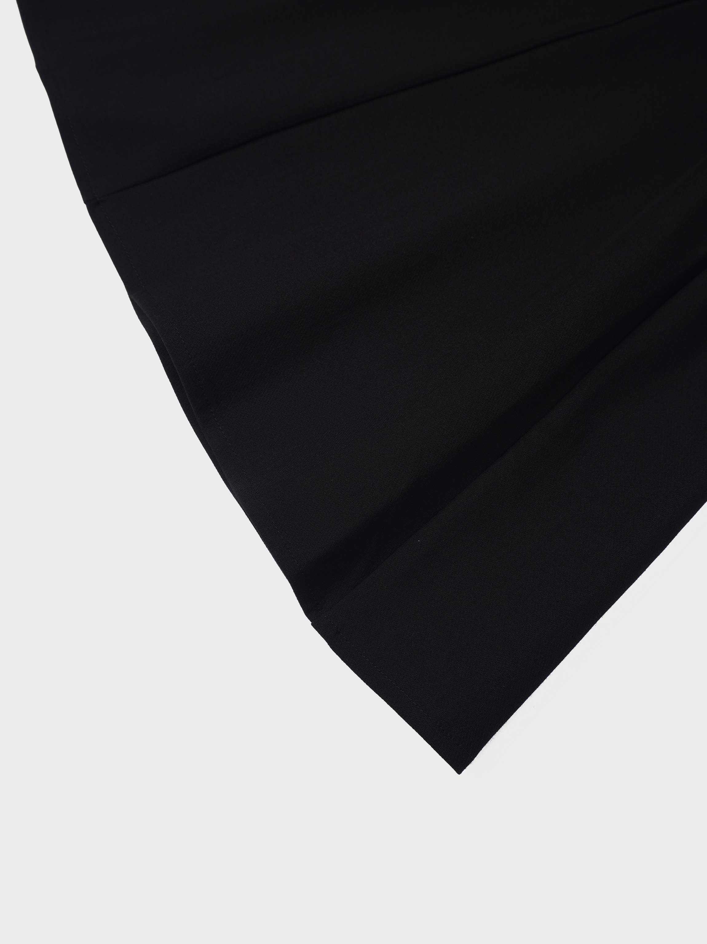 V Paneled Maxi Skirt-Black