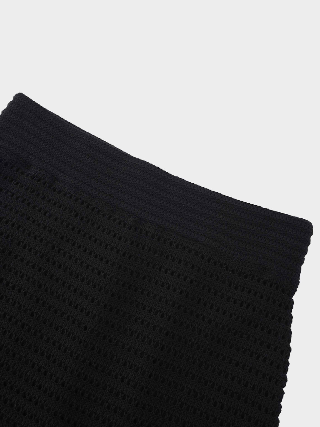 Crochet Knit Skirt-Black