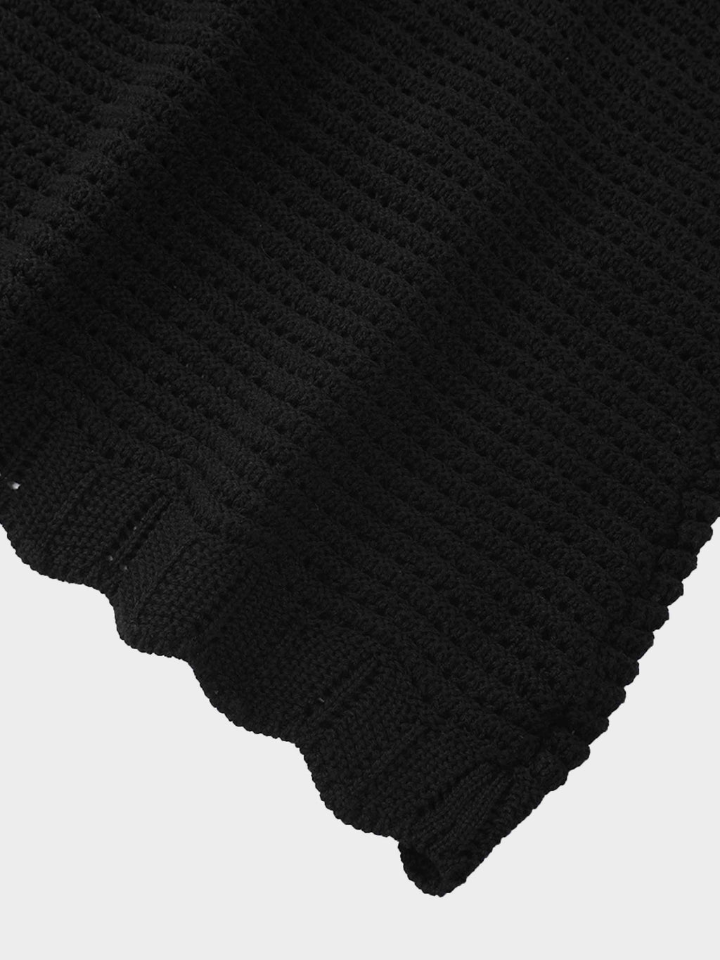 Crochet Knit Skirt-Black