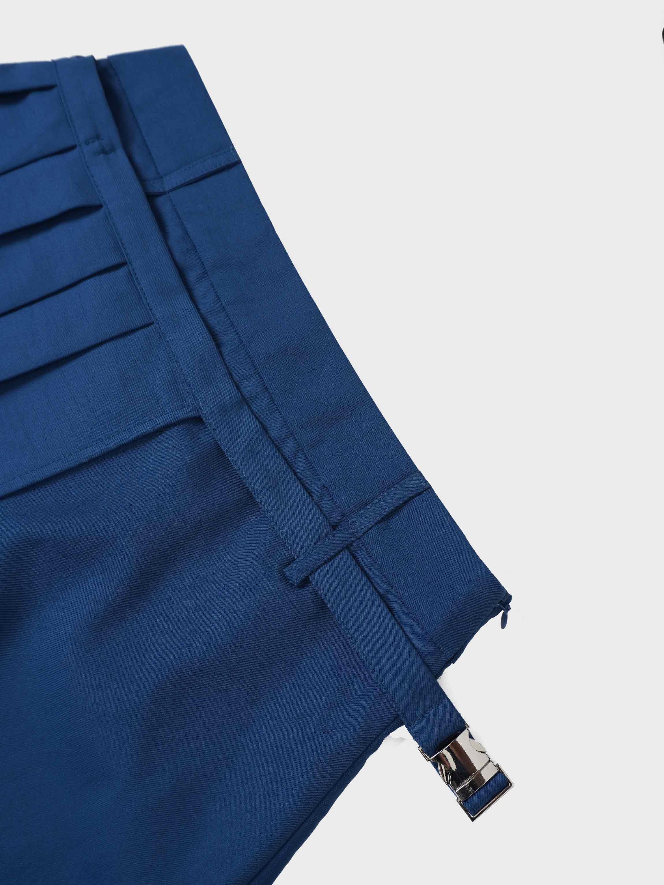 Pencil Pleat Combo Skirt-Blue