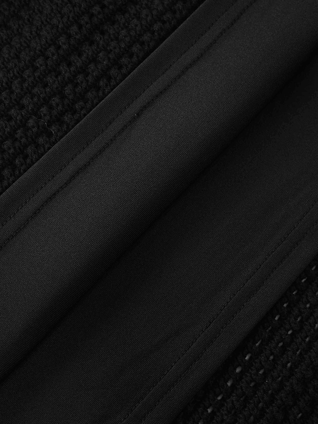 Crochet Knit Skirt-Black