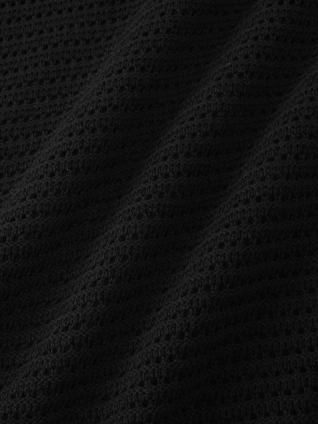 Crochet Knit Skirt-Black