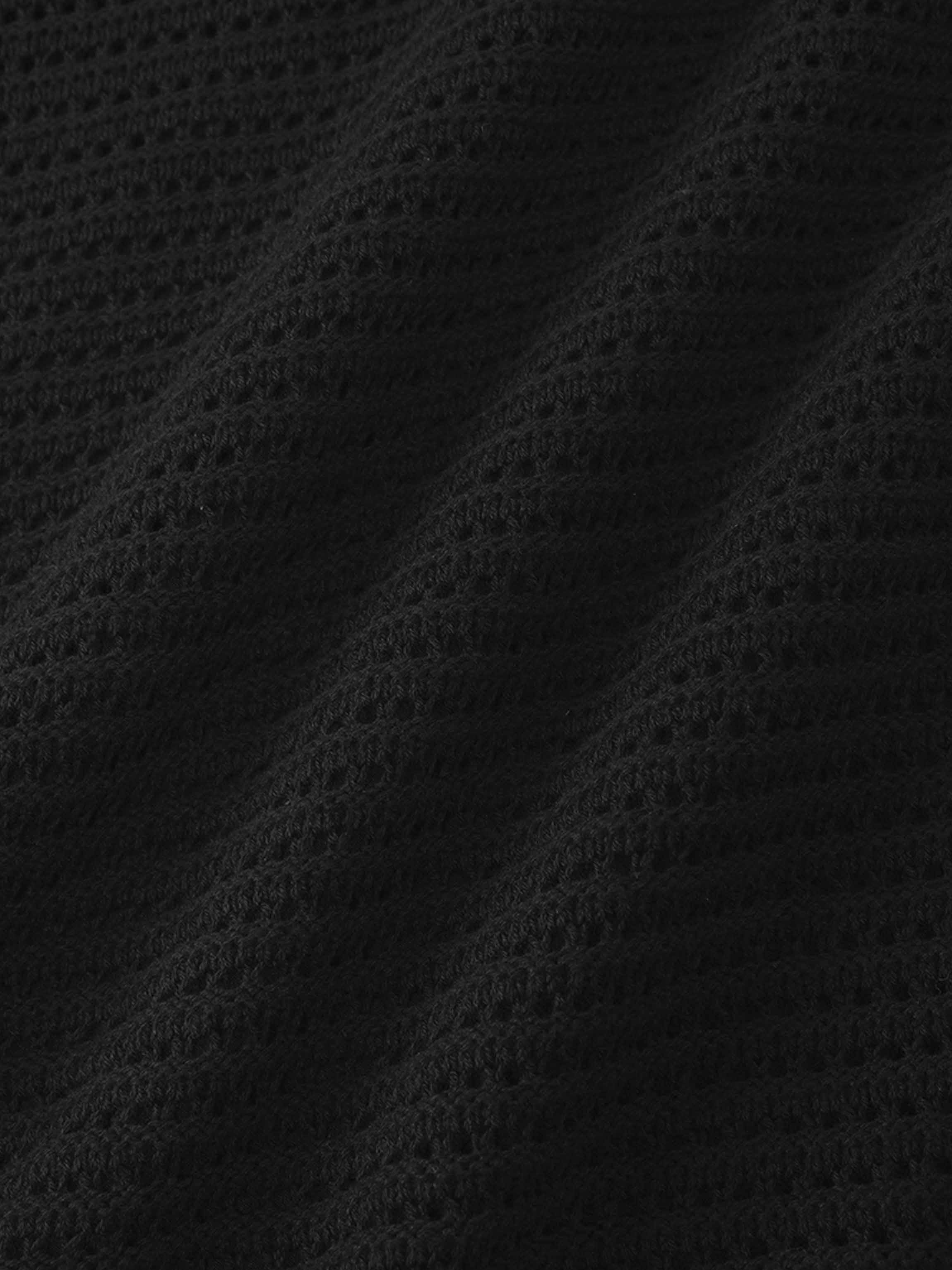 Crochet Knit Skirt-Black