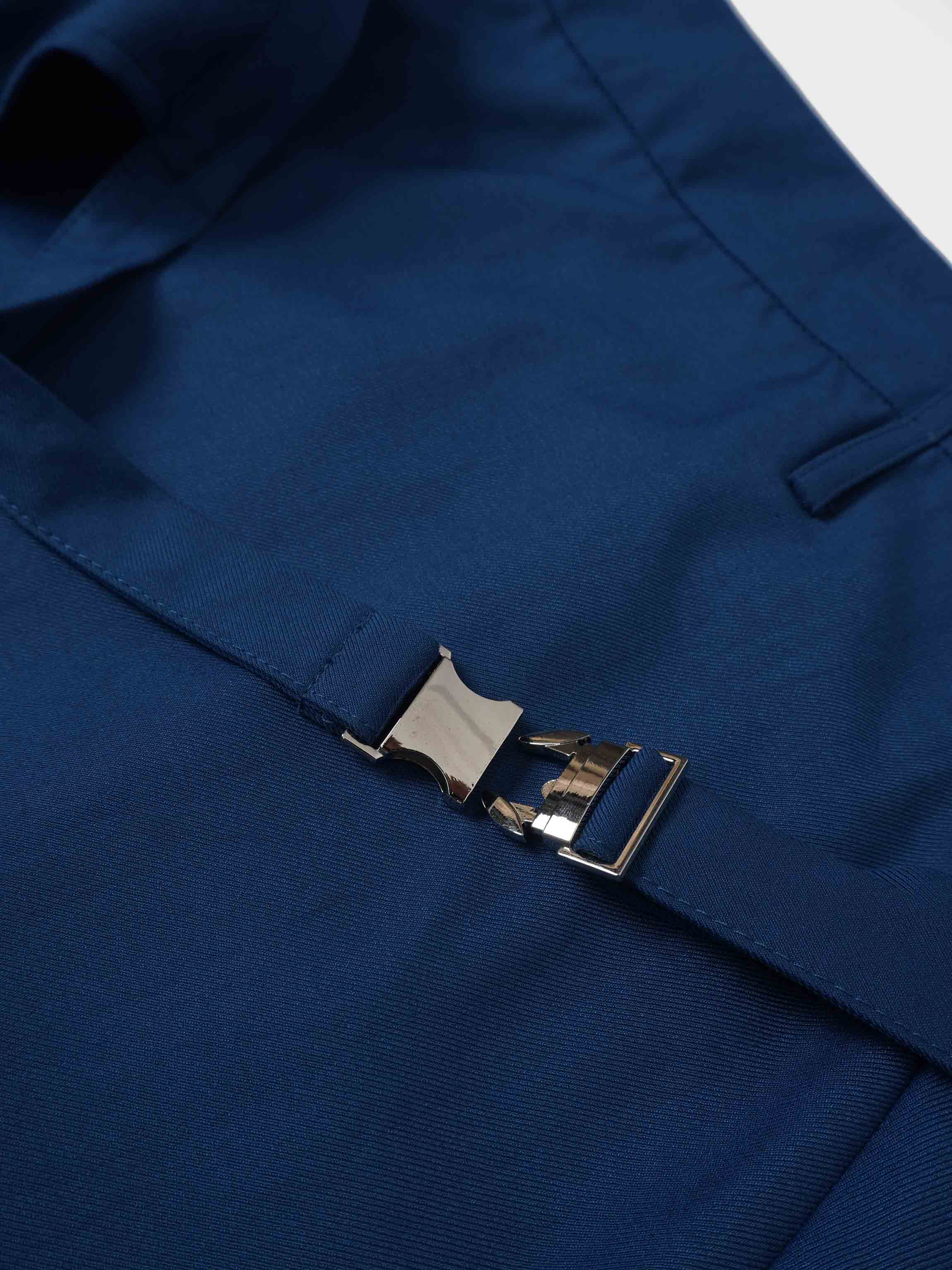 Pencil Pleat Combo Skirt-Blue