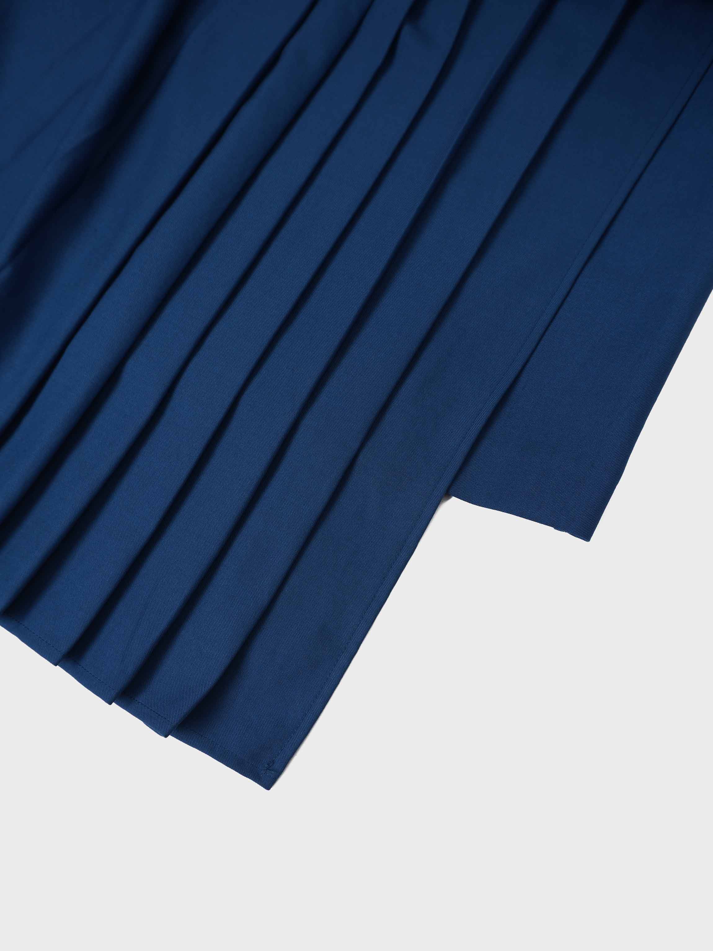 Pencil Pleat Combo Skirt-Blue
