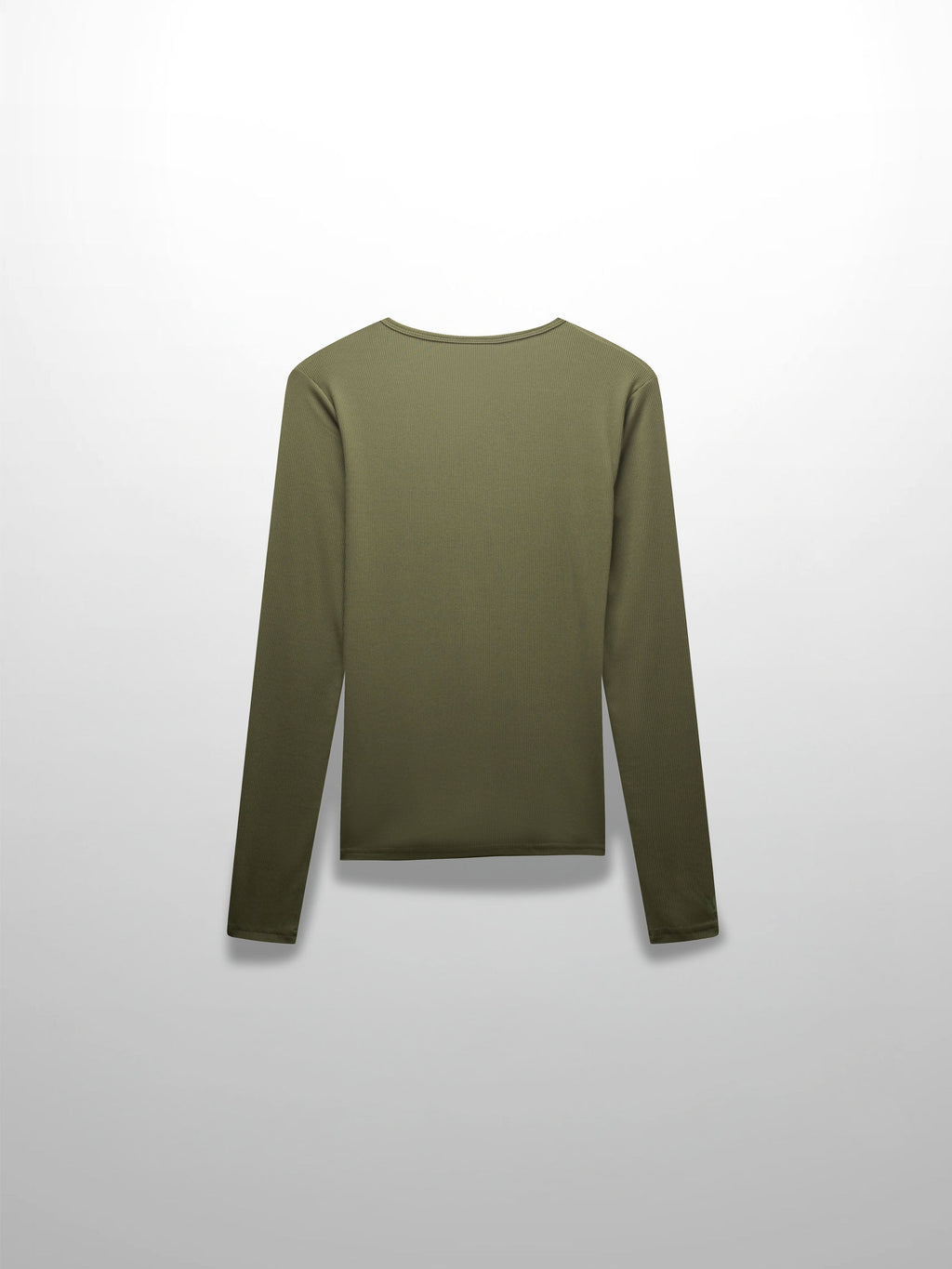 RIBBED HIGH V TEE LS-CAMOUFLAGE GREEN