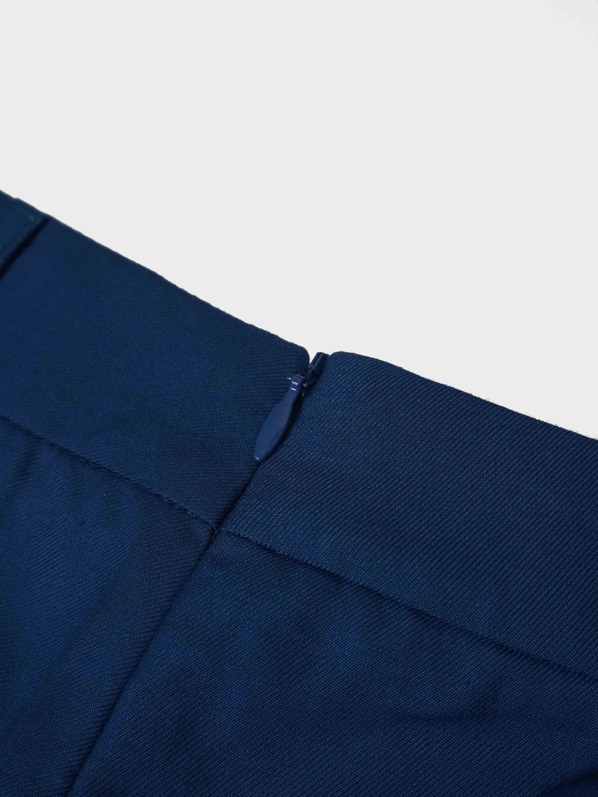 Pencil Pleat Combo Skirt-Blue