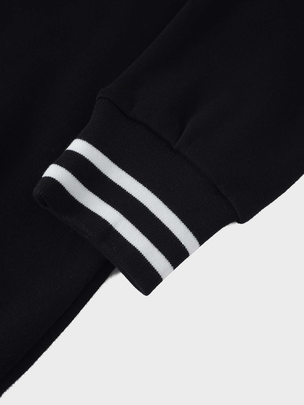 Striped High Neck Sweatshirt-Black/White