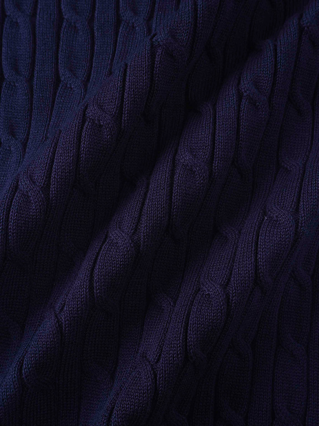 Zip Up Cable Hoodie-Navy