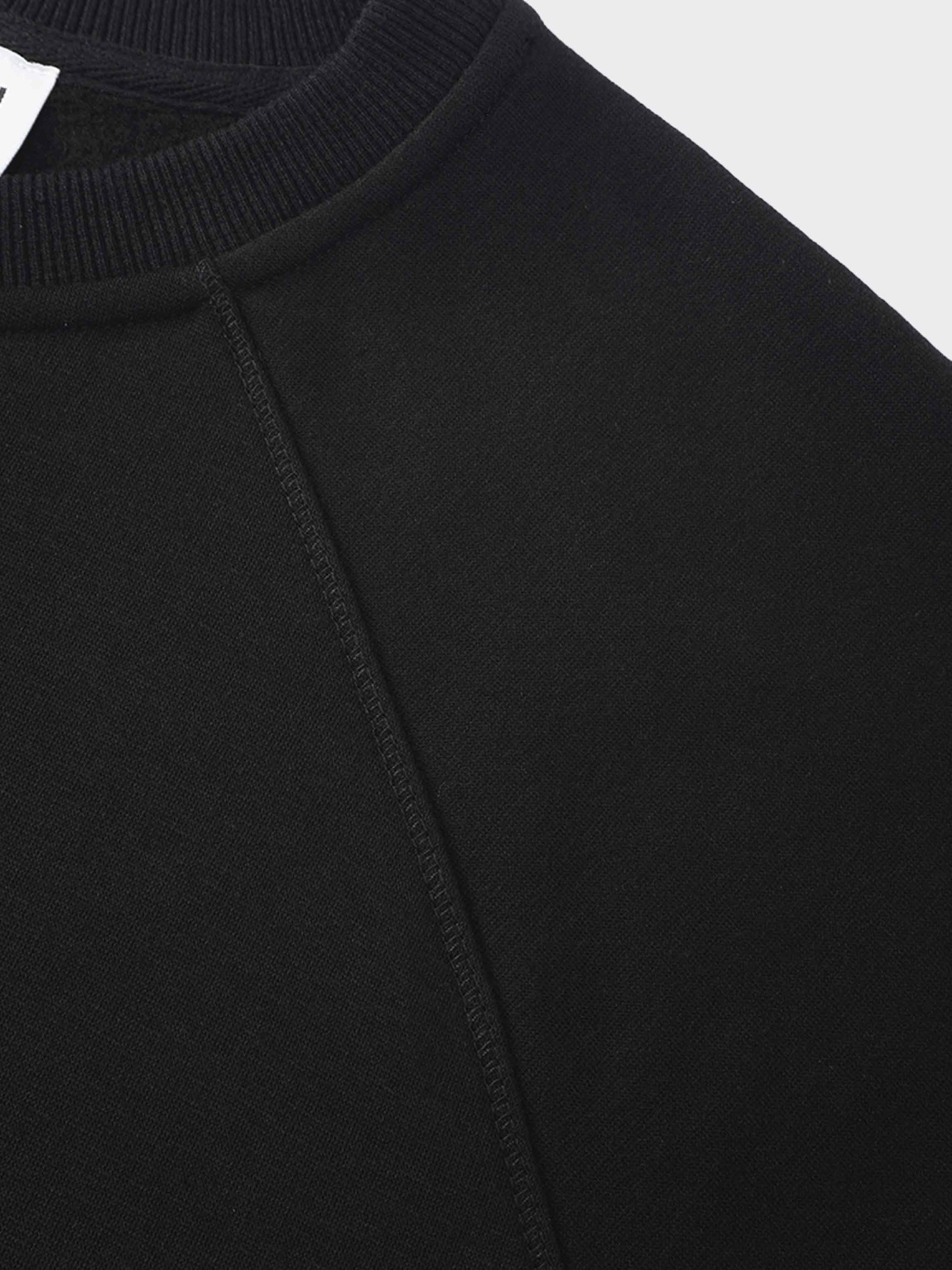 Side Strap Dolman Sweatshirt-Black