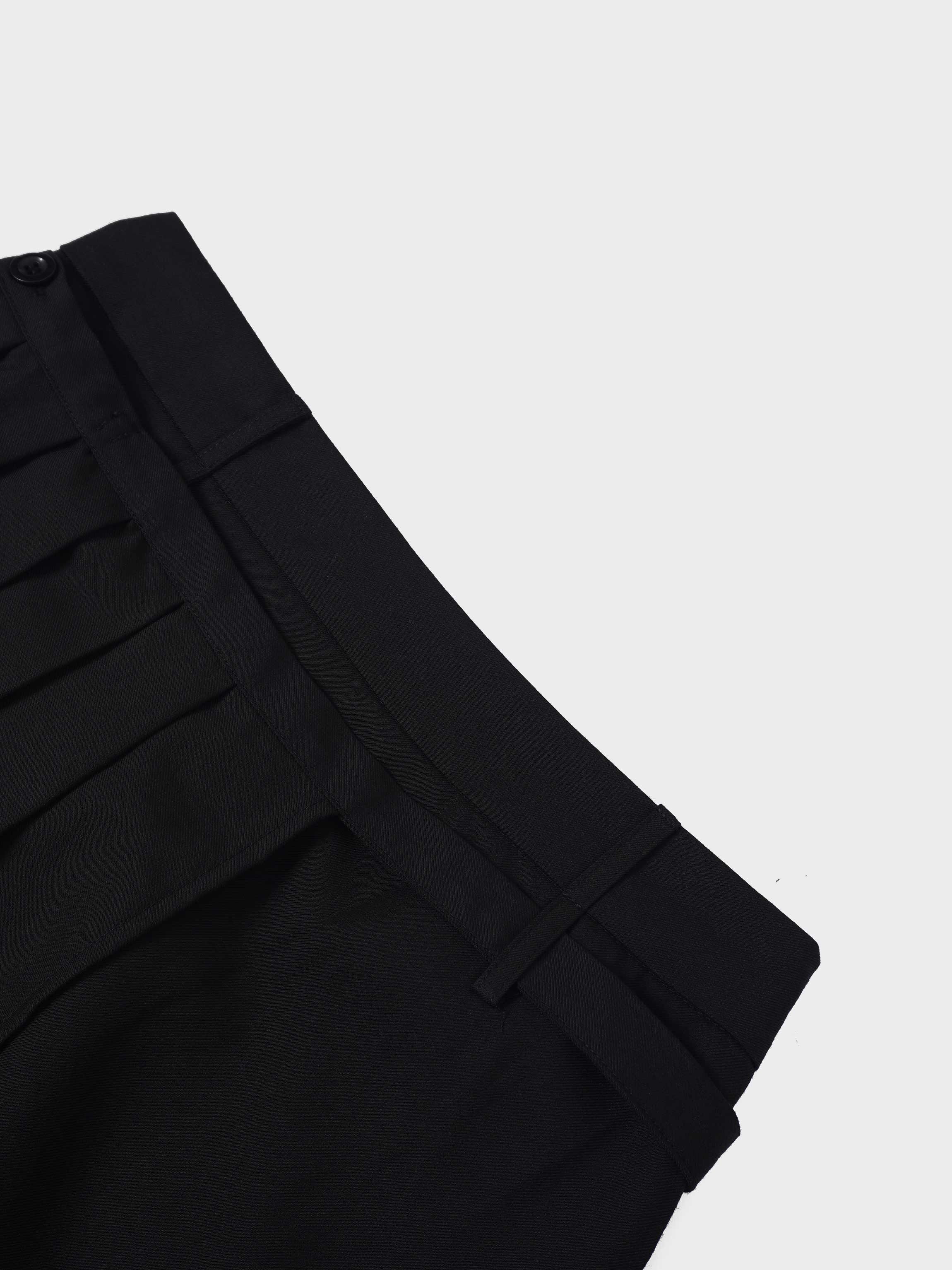 Pencil Pleat Combo Skirt-Black