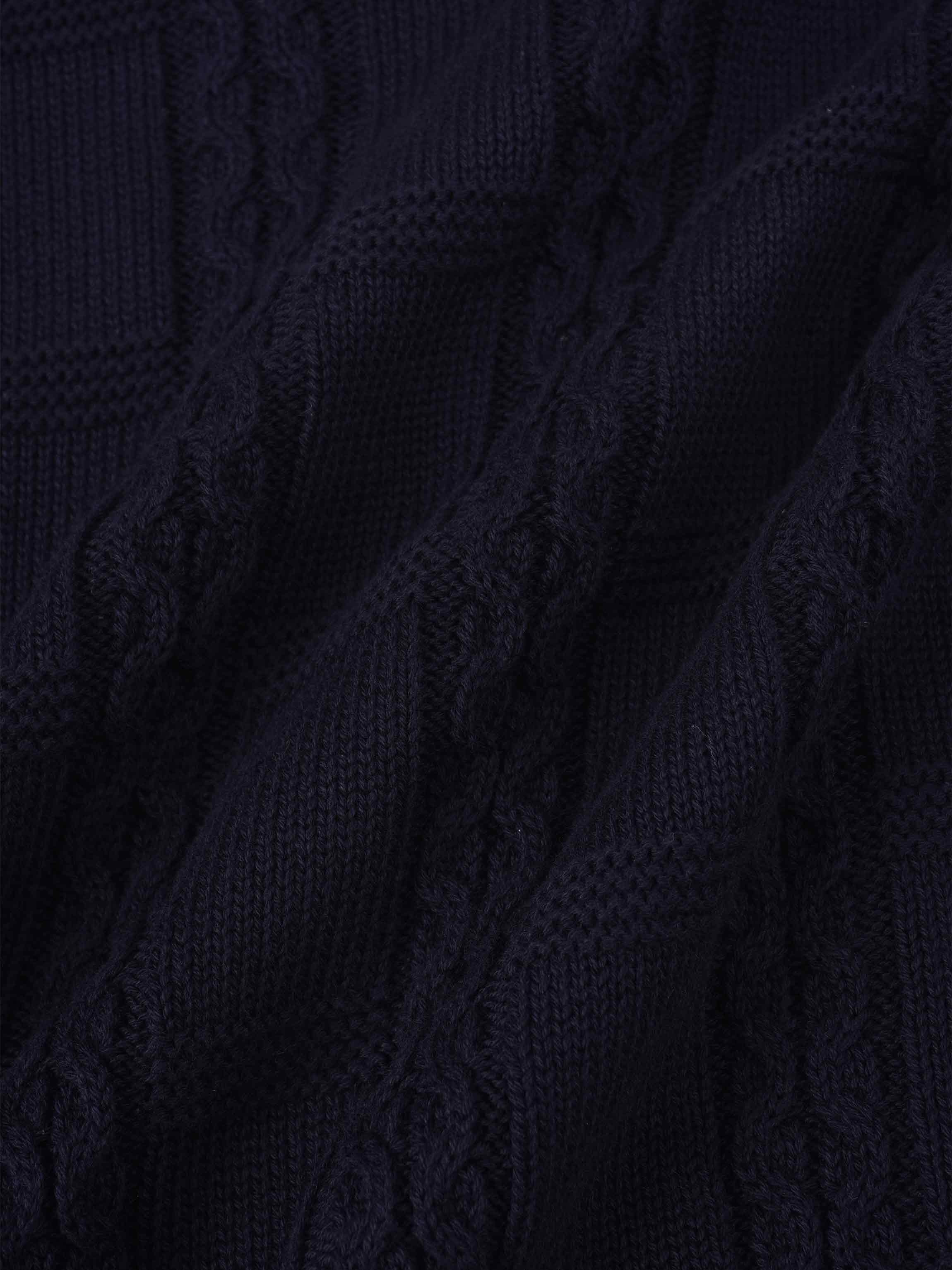 Cable Design Cardigan-Navy