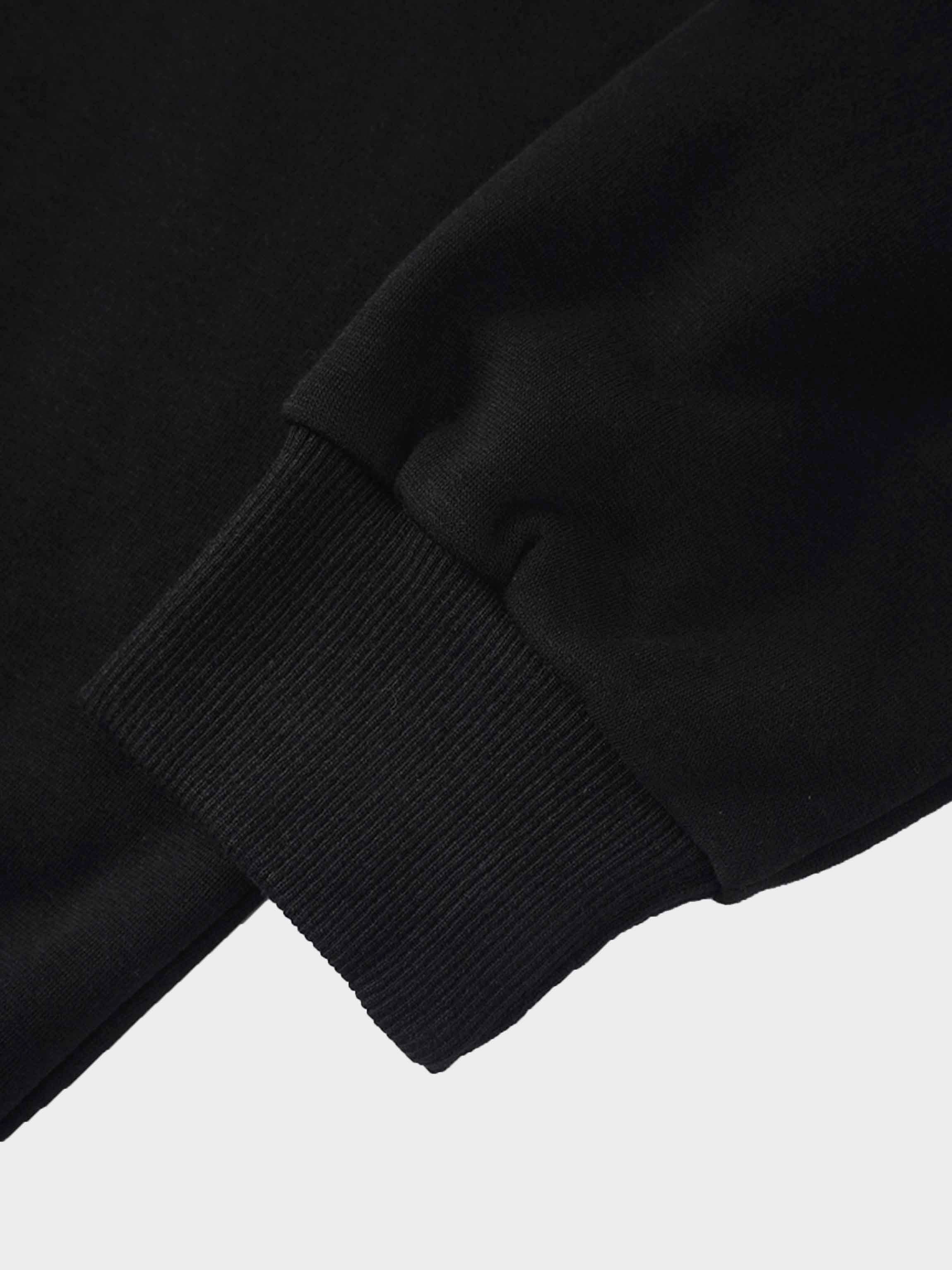 Side Strap Dolman Sweatshirt-Black