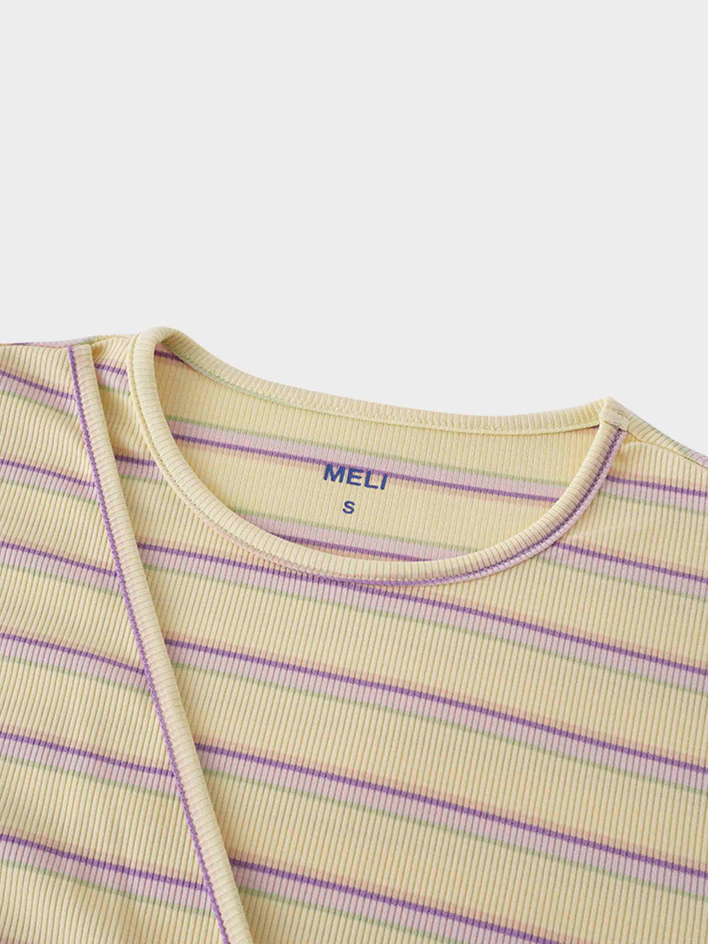 Striped Wrap Tee-Yellow