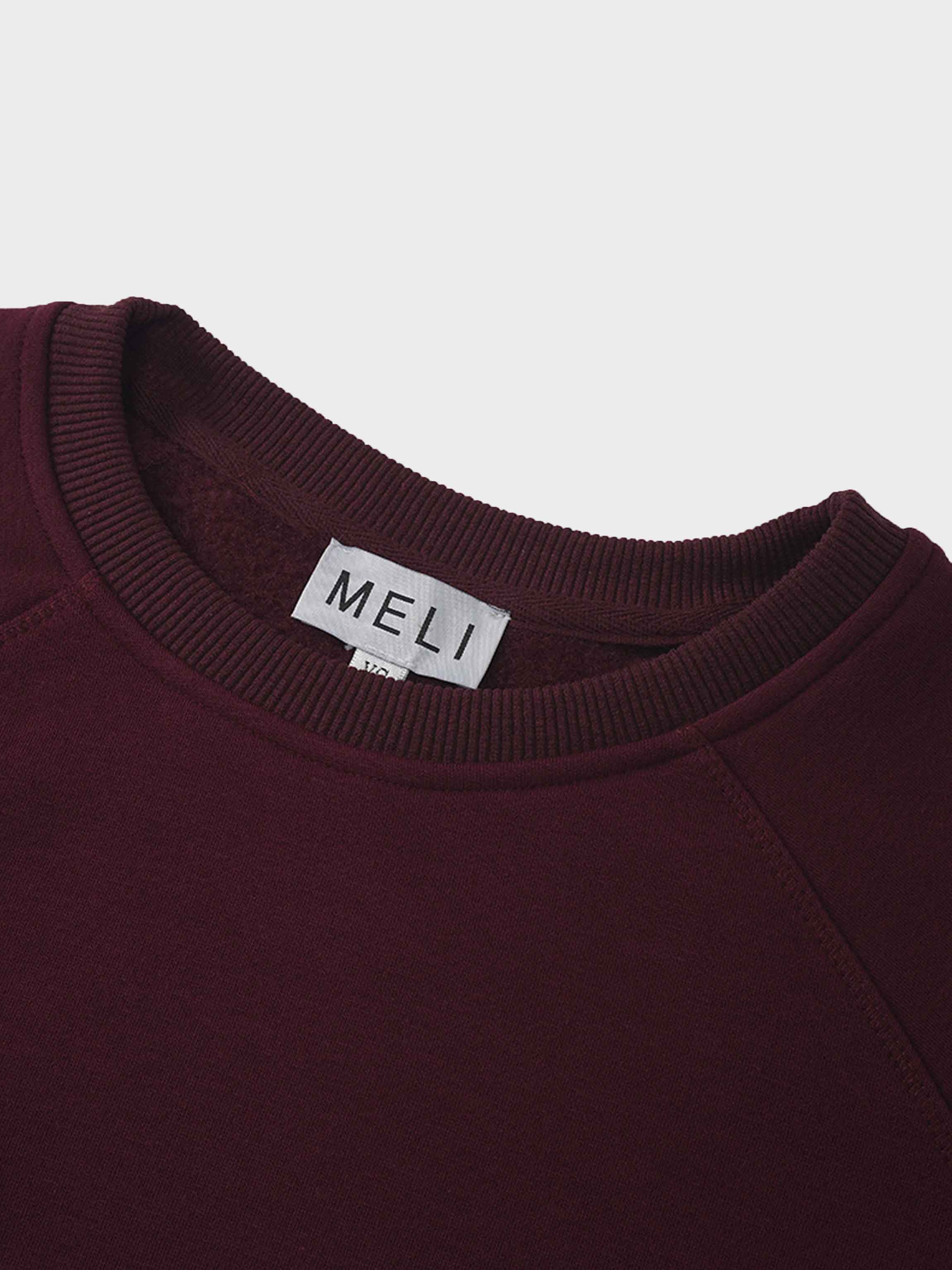 Side Strap Dolman Sweatshirt-Maroon