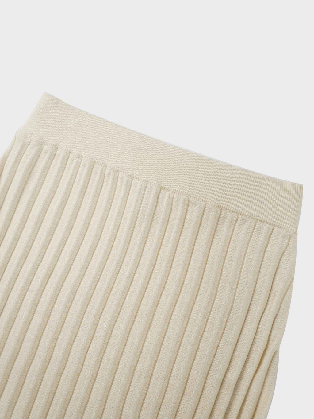 Knit Ribbed Maxi Skirt-Ivory