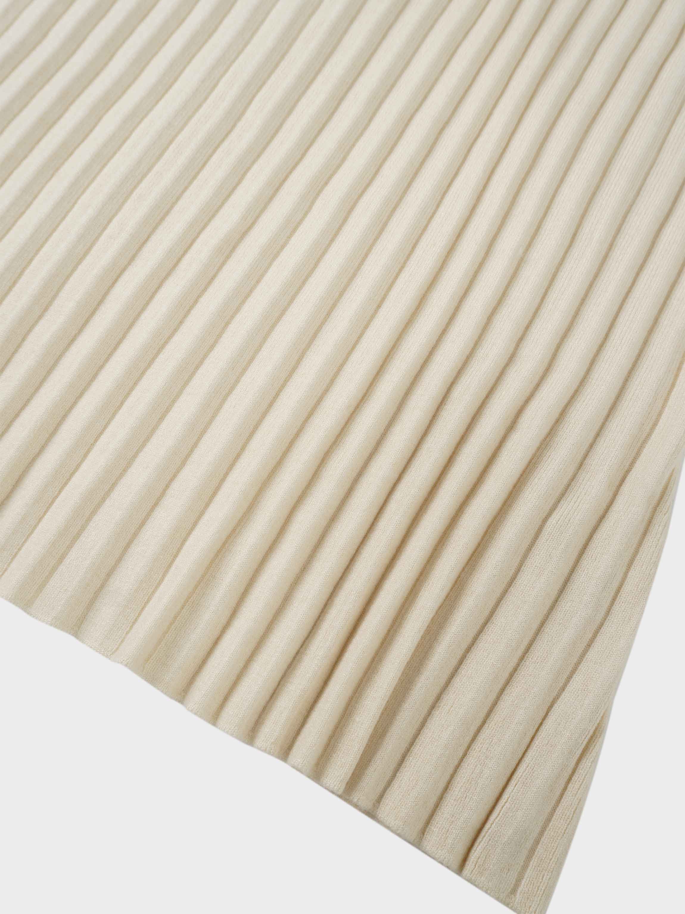 Knit Ribbed Maxi Skirt-Ivory