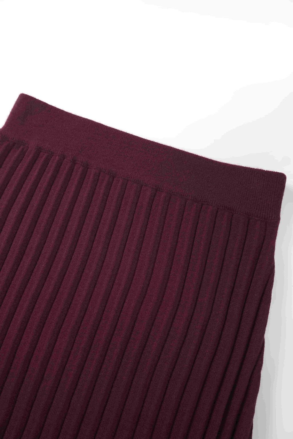 Knit Ribbed Maxi Skirt-Burgundy