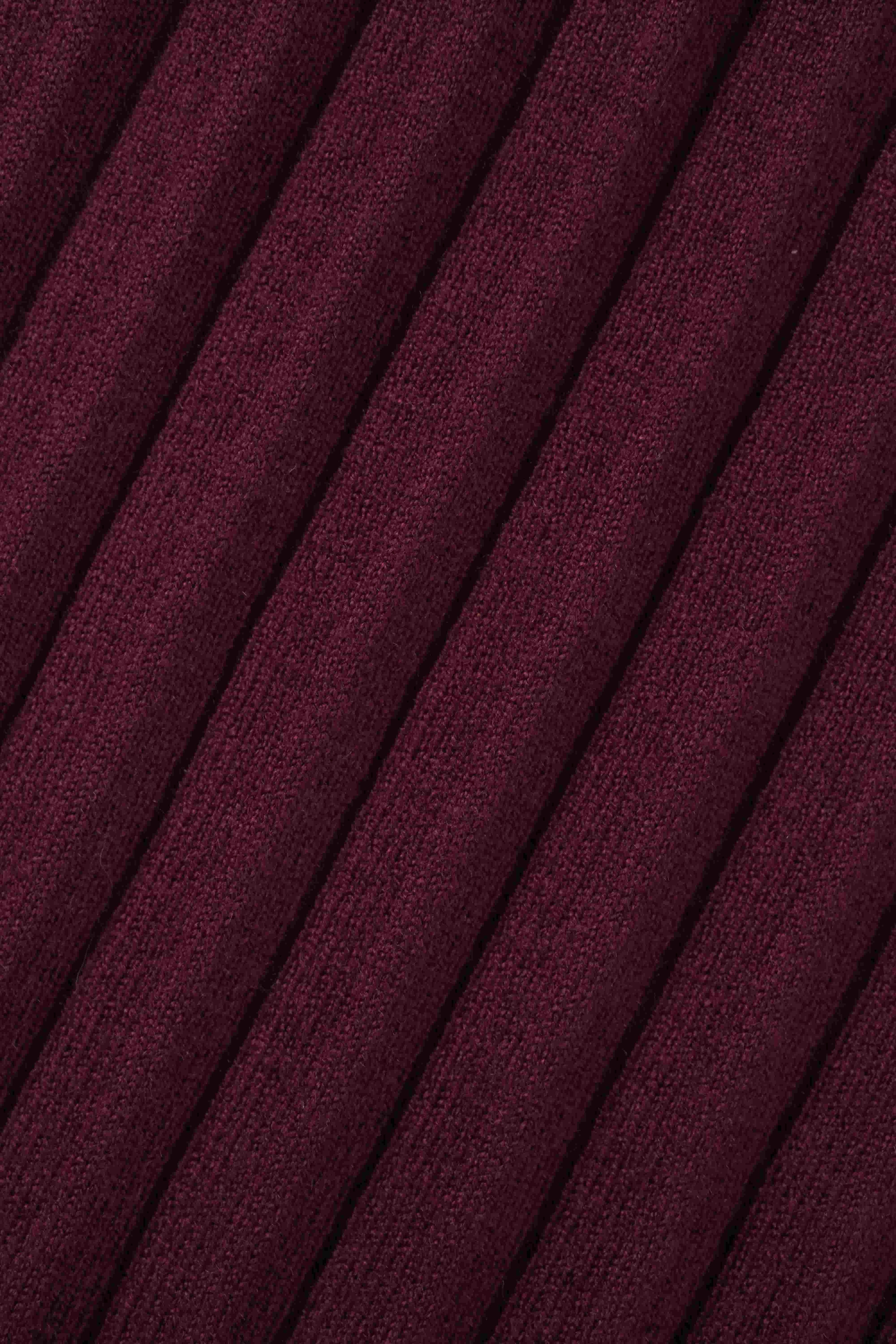 Knit Ribbed Maxi Skirt-Burgundy