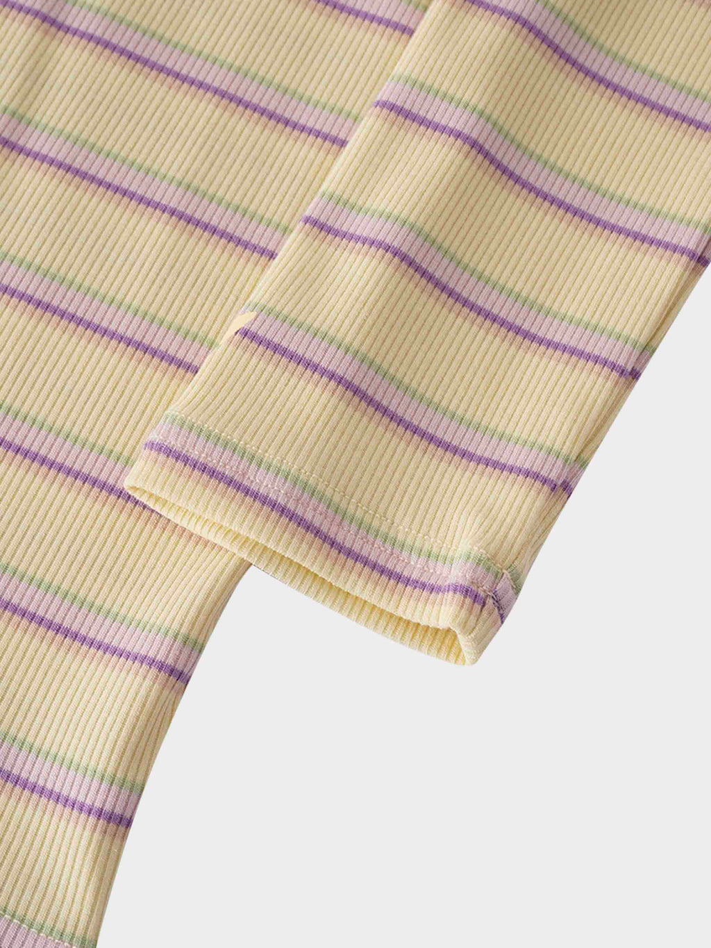 Striped Wrap Tee-Yellow