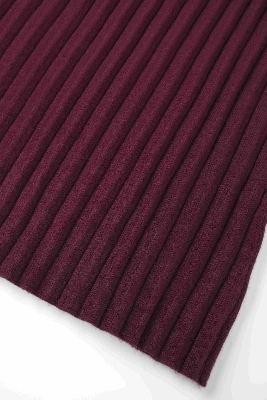 Knit Ribbed Maxi Skirt-Burgundy