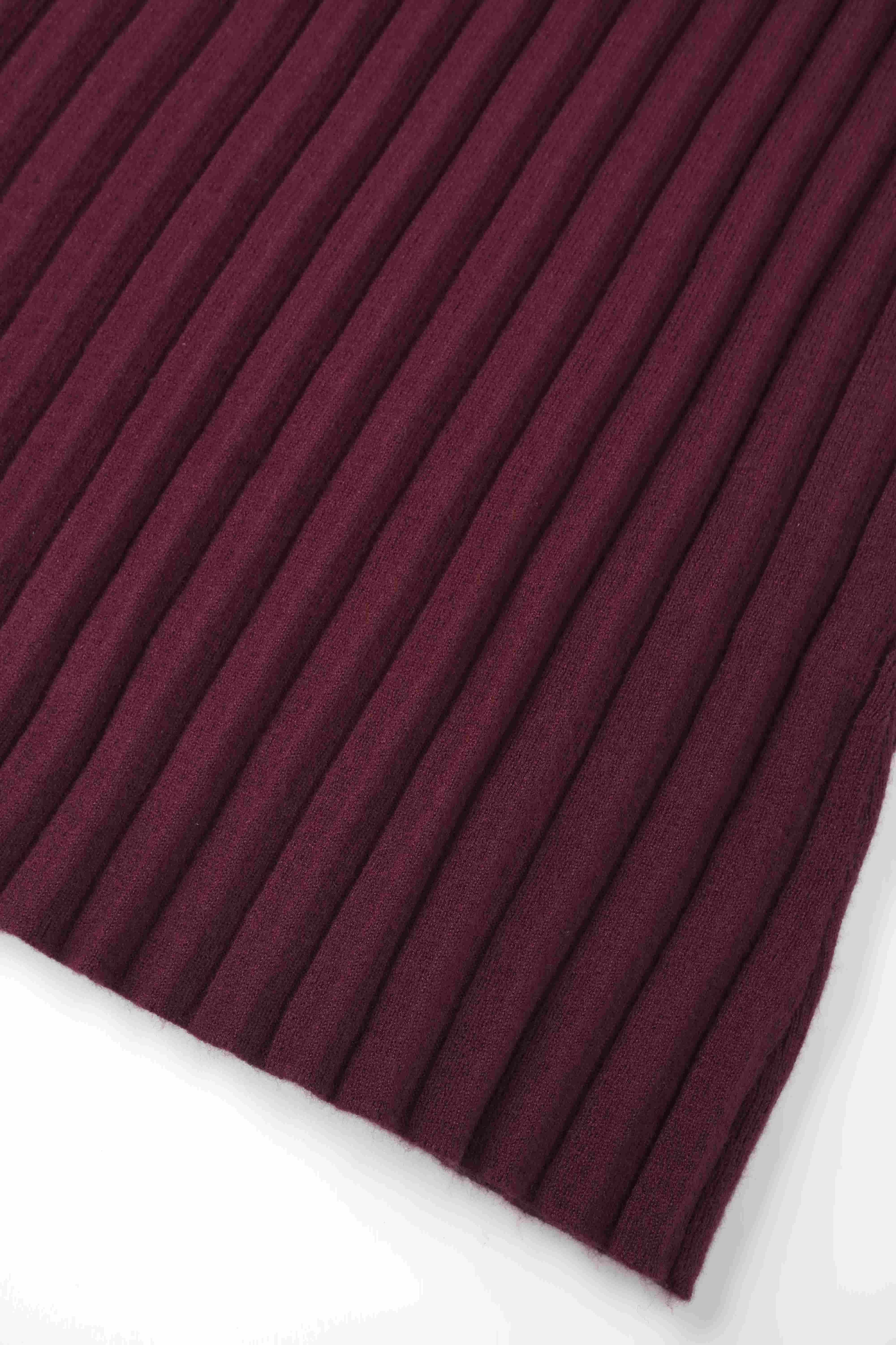 Knit Ribbed Maxi Skirt-Burgundy